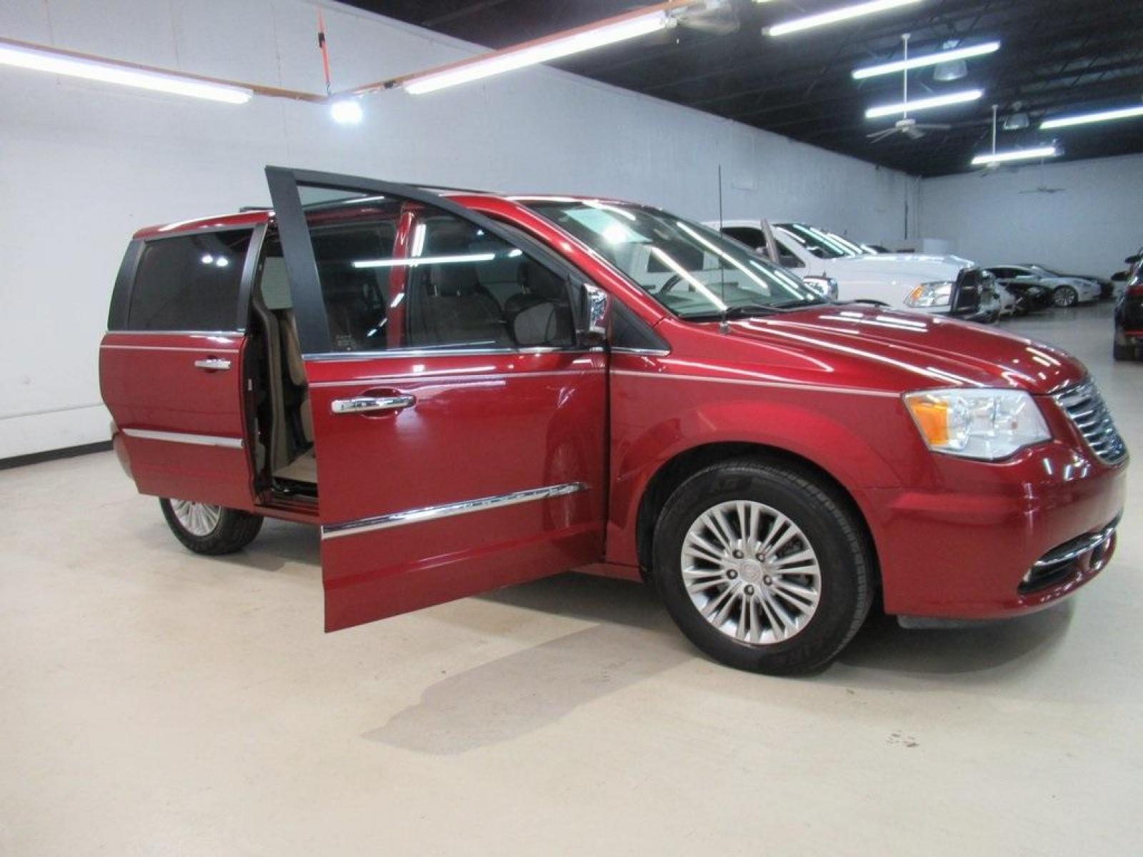 2014 Deep Cherry Red Crystal Pearlcoat /Dk Frost Beige/Med Beige Chrysler Town and Country Limited (2C4RC1GG3ER) with an 3.6L V6 24V VVT engine, Automatic transmission, located at 15300 Midway Rd., Addison, 75001, (972) 702-0011, 32.958321, -96.838074 - HOME OF THE NO HAGGLE PRICE - WHOLESALE PRICES TO THE PUBLIC!! Town and Country Limited, 4D Passenger Van, 3.6L V6 24V VVT, 6-Speed Automatic, FWD, Deep Cherry Red Crystal Pearlcoat, Dk Frost Beige/Med Beige Leather.<br><br>Deep Cherry Red Crystal Pearlcoat 2014 Chrysler Town and Country Limited - Photo #16