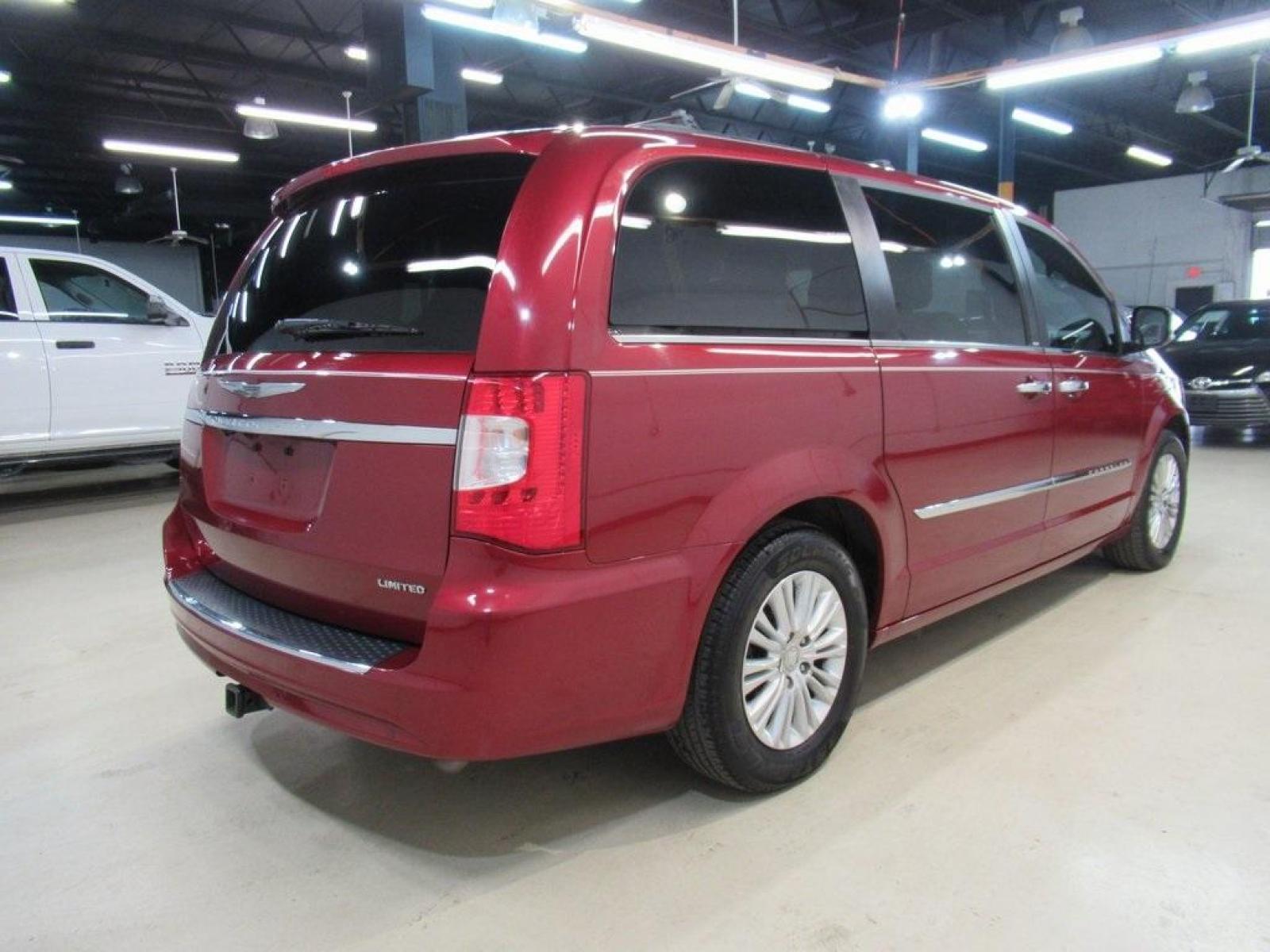 2014 Deep Cherry Red Crystal Pearlcoat /Dk Frost Beige/Med Beige Chrysler Town and Country Limited (2C4RC1GG3ER) with an 3.6L V6 24V VVT engine, Automatic transmission, located at 15300 Midway Rd., Addison, 75001, (972) 702-0011, 32.958321, -96.838074 - HOME OF THE NO HAGGLE PRICE - WHOLESALE PRICES TO THE PUBLIC!! Town and Country Limited, 4D Passenger Van, 3.6L V6 24V VVT, 6-Speed Automatic, FWD, Deep Cherry Red Crystal Pearlcoat, Dk Frost Beige/Med Beige Leather.<br><br>Deep Cherry Red Crystal Pearlcoat 2014 Chrysler Town and Country Limited - Photo #2