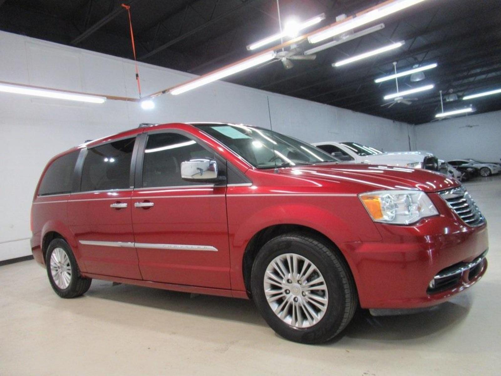 2014 Deep Cherry Red Crystal Pearlcoat /Dk Frost Beige/Med Beige Chrysler Town and Country Limited (2C4RC1GG3ER) with an 3.6L V6 24V VVT engine, Automatic transmission, located at 15300 Midway Rd., Addison, 75001, (972) 702-0011, 32.958321, -96.838074 - HOME OF THE NO HAGGLE PRICE - WHOLESALE PRICES TO THE PUBLIC!! Town and Country Limited, 4D Passenger Van, 3.6L V6 24V VVT, 6-Speed Automatic, FWD, Deep Cherry Red Crystal Pearlcoat, Dk Frost Beige/Med Beige Leather.<br><br>Deep Cherry Red Crystal Pearlcoat 2014 Chrysler Town and Country Limited - Photo #6