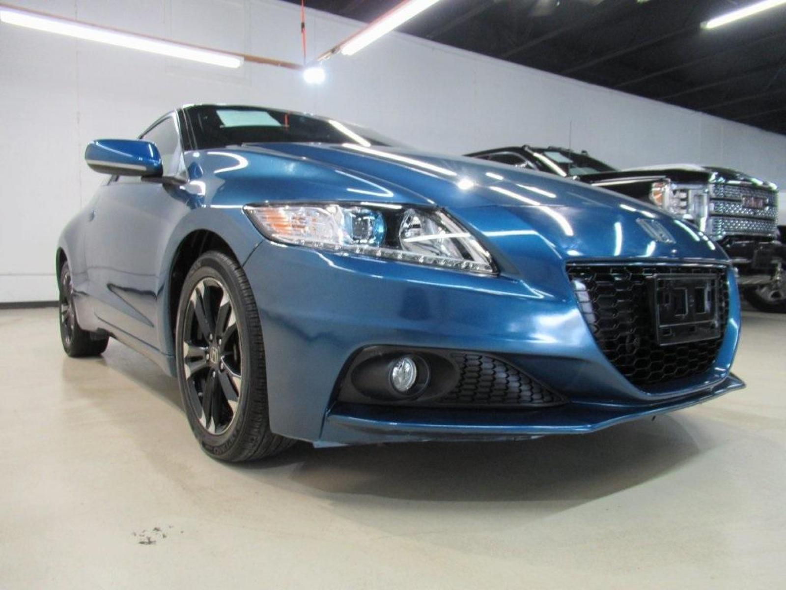 2014 North Shore Blue Pearl /Black Honda CR-Z EX (JHMZF1D6XES) with an 1.5L 16V 4-Cylinder SOHC i-VTEC engine, CVT transmission, located at 15300 Midway Rd., Addison, 75001, (972) 702-0011, 32.958321, -96.838074 - HOME OF THE NO HAGGLE PRICE - WHOLESALE PRICES TO THE PUBLIC!! CR-Z EX, 2D Hatchback, 1.5L 16V 4-Cylinder SOHC i-VTEC, CVT, FWD, Black w/Mesh Seat Trim.<br><br>North Shore Blue Pearl 2014 Honda CR-Z EX<br><br>36/39 City/Highway MPG<br><br>Awards:<br> * 2014 KBB.com Brand Image Awards<br>Kelley Blue - Photo #1