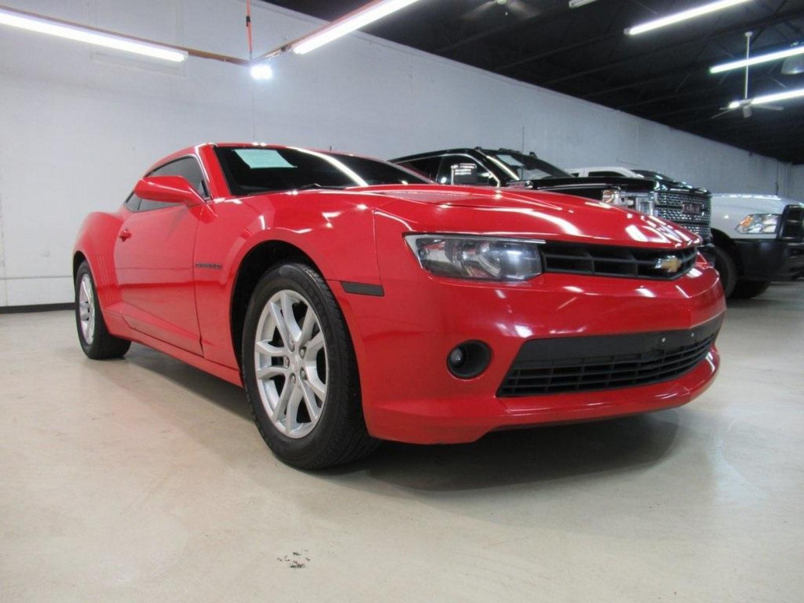 2014 Red Hot /Black Chevrolet Camaro 1LT (2G1FB1E34E9) with an 3.6L V6 DGI DOHC VVT engine, Manual transmission, located at 15300 Midway Rd., Addison, 75001, (972) 702-0011, 32.958321, -96.838074 - Photo #1