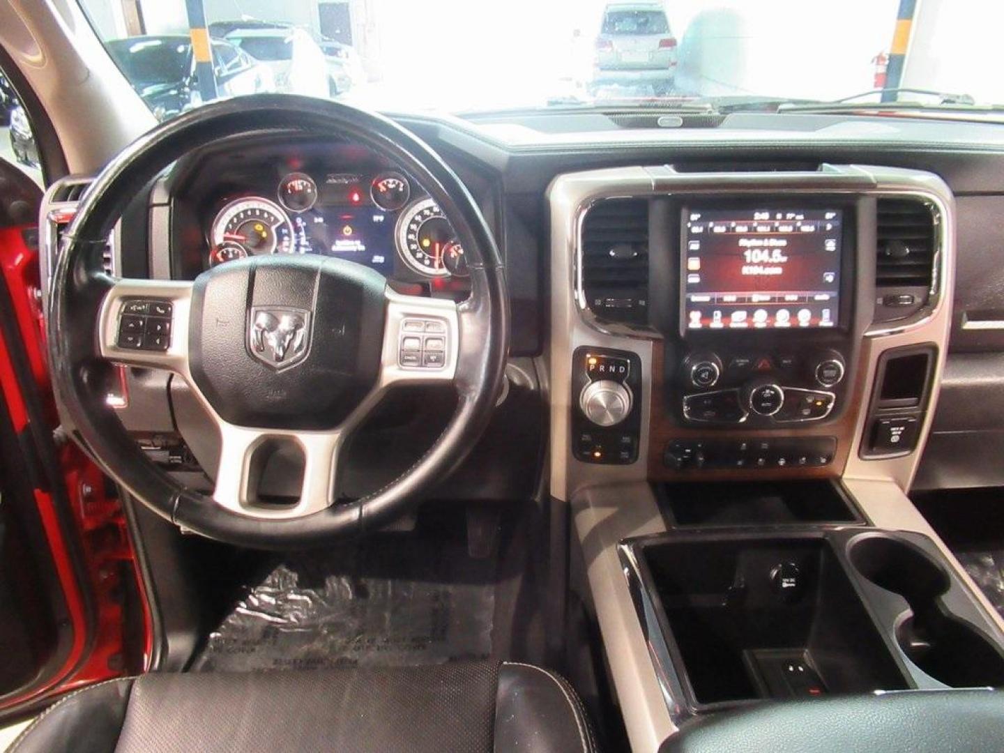 2015 Flame Red Clearcoat /Black Ram 1500 Laramie (1C6RR7NT5FS) with an HEMI 5.7L V8 Multi Displacement VVT engine, Automatic transmission, located at 15300 Midway Rd., Addison, TX, 75001, (972) 702-0011, 32.958321, -96.838074 - HOME OF THE NO HAGGLE PRICE - WHOLESALE PRICES TO THE PUBLIC!! 1500 Laramie, 4D Crew Cab, HEMI 5.7L V8 Multi Displacement VVT, 8-Speed Automatic, 4WD, Flame Red Clearcoat, Black Leather.<br><br>Flame Red Clearcoat 2015 Ram 1500 Laramie<br><br>Recent Arrival!<br><br>Awards:<br> * Green Car Journal 2 - Photo#18
