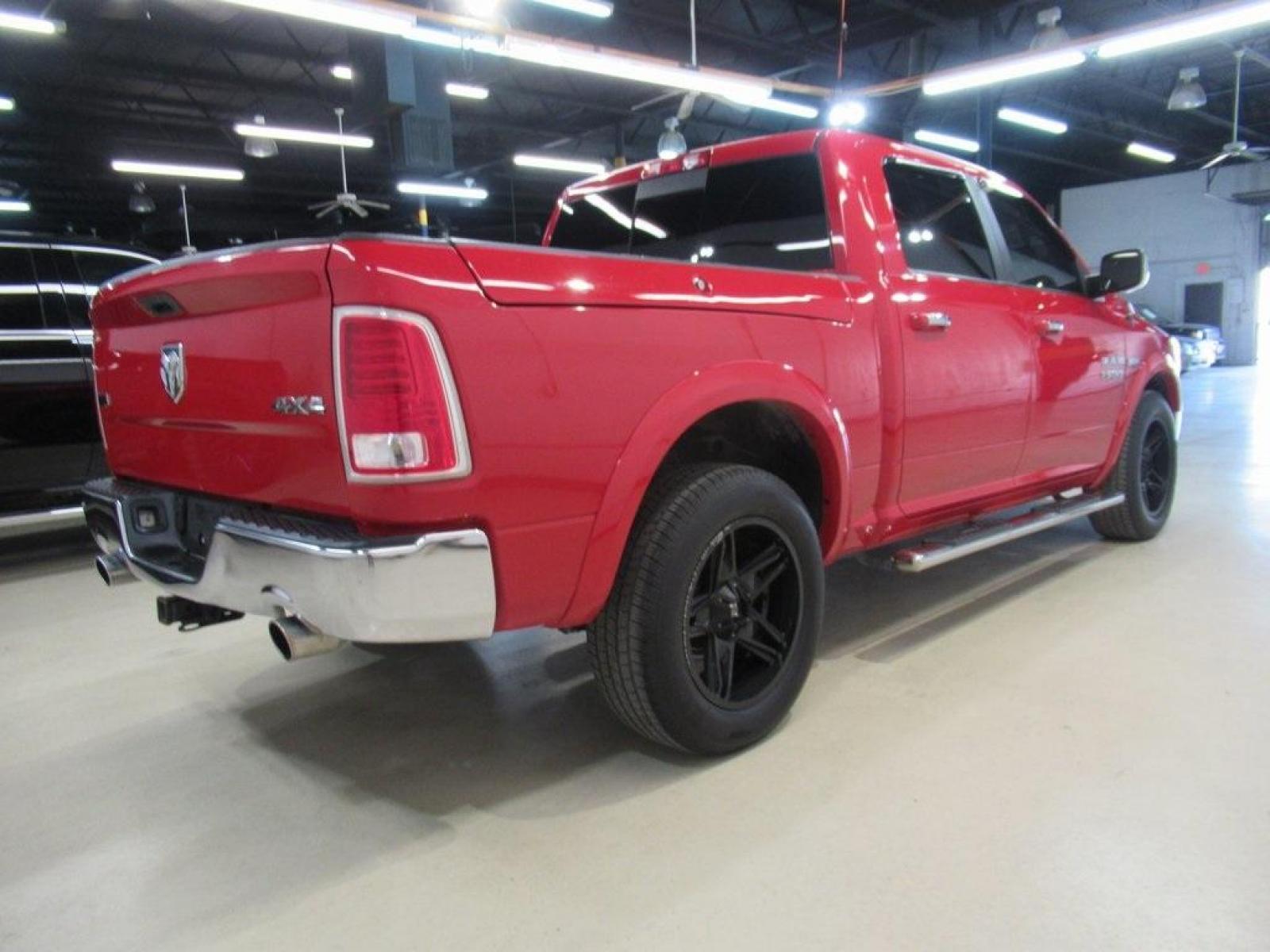 2015 Flame Red Clearcoat /Black Ram 1500 Laramie (1C6RR7NT5FS) with an HEMI 5.7L V8 Multi Displacement VVT engine, Automatic transmission, located at 15300 Midway Rd., Addison, TX, 75001, (972) 702-0011, 32.958321, -96.838074 - HOME OF THE NO HAGGLE PRICE - WHOLESALE PRICES TO THE PUBLIC!! 1500 Laramie, 4D Crew Cab, HEMI 5.7L V8 Multi Displacement VVT, 8-Speed Automatic, 4WD, Flame Red Clearcoat, Black Leather.<br><br>Flame Red Clearcoat 2015 Ram 1500 Laramie<br><br>Recent Arrival!<br><br>Awards:<br> * Green Car Journal 2 - Photo #2