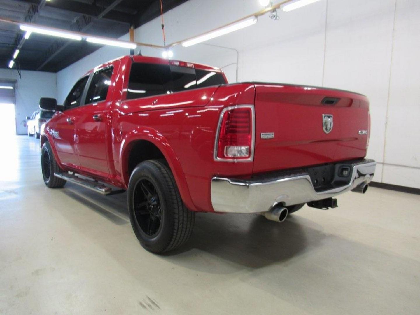 2015 Flame Red Clearcoat /Black Ram 1500 Laramie (1C6RR7NT5FS) with an HEMI 5.7L V8 Multi Displacement VVT engine, Automatic transmission, located at 15300 Midway Rd., Addison, TX, 75001, (972) 702-0011, 32.958321, -96.838074 - HOME OF THE NO HAGGLE PRICE - WHOLESALE PRICES TO THE PUBLIC!! 1500 Laramie, 4D Crew Cab, HEMI 5.7L V8 Multi Displacement VVT, 8-Speed Automatic, 4WD, Flame Red Clearcoat, Black Leather.<br><br>Flame Red Clearcoat 2015 Ram 1500 Laramie<br><br>Recent Arrival!<br><br>Awards:<br> * Green Car Journal 2 - Photo#3