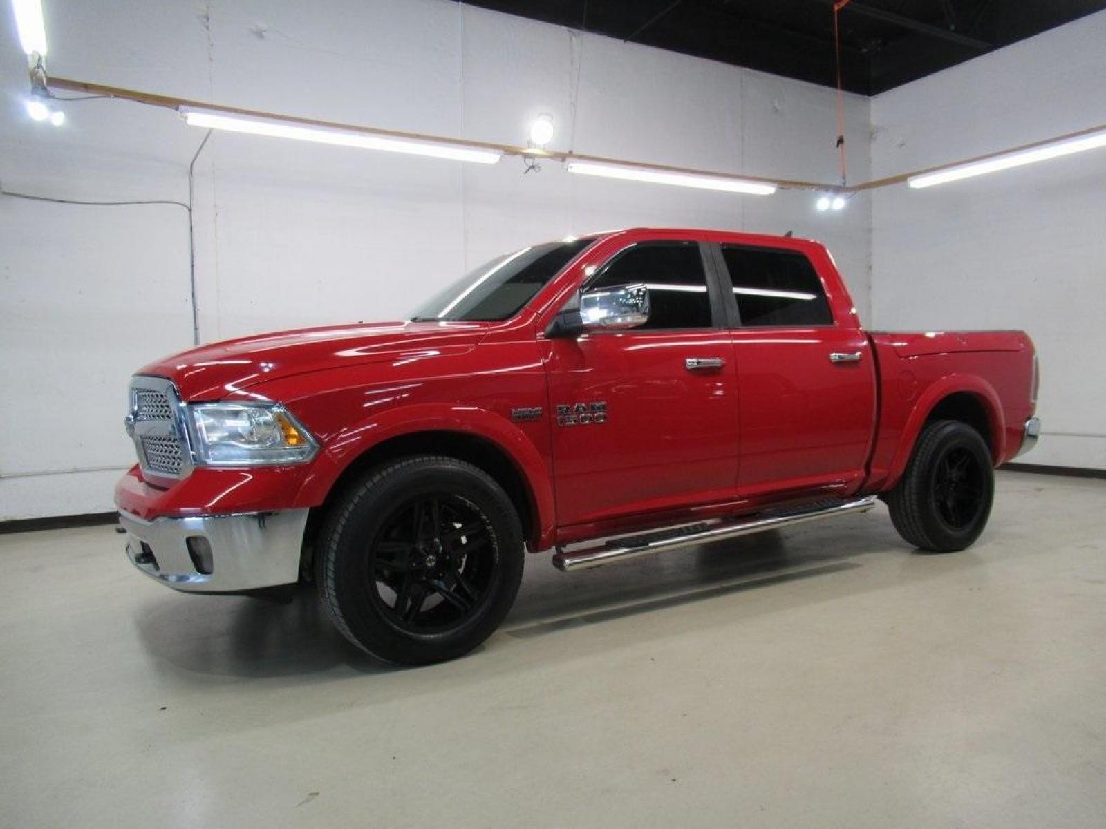 2015 Flame Red Clearcoat /Black Ram 1500 Laramie (1C6RR7NT5FS) with an HEMI 5.7L V8 Multi Displacement VVT engine, Automatic transmission, located at 15300 Midway Rd., Addison, TX, 75001, (972) 702-0011, 32.958321, -96.838074 - HOME OF THE NO HAGGLE PRICE - WHOLESALE PRICES TO THE PUBLIC!! 1500 Laramie, 4D Crew Cab, HEMI 5.7L V8 Multi Displacement VVT, 8-Speed Automatic, 4WD, Flame Red Clearcoat, Black Leather.<br><br>Flame Red Clearcoat 2015 Ram 1500 Laramie<br><br>Recent Arrival!<br><br>Awards:<br> * Green Car Journal 2 - Photo #4