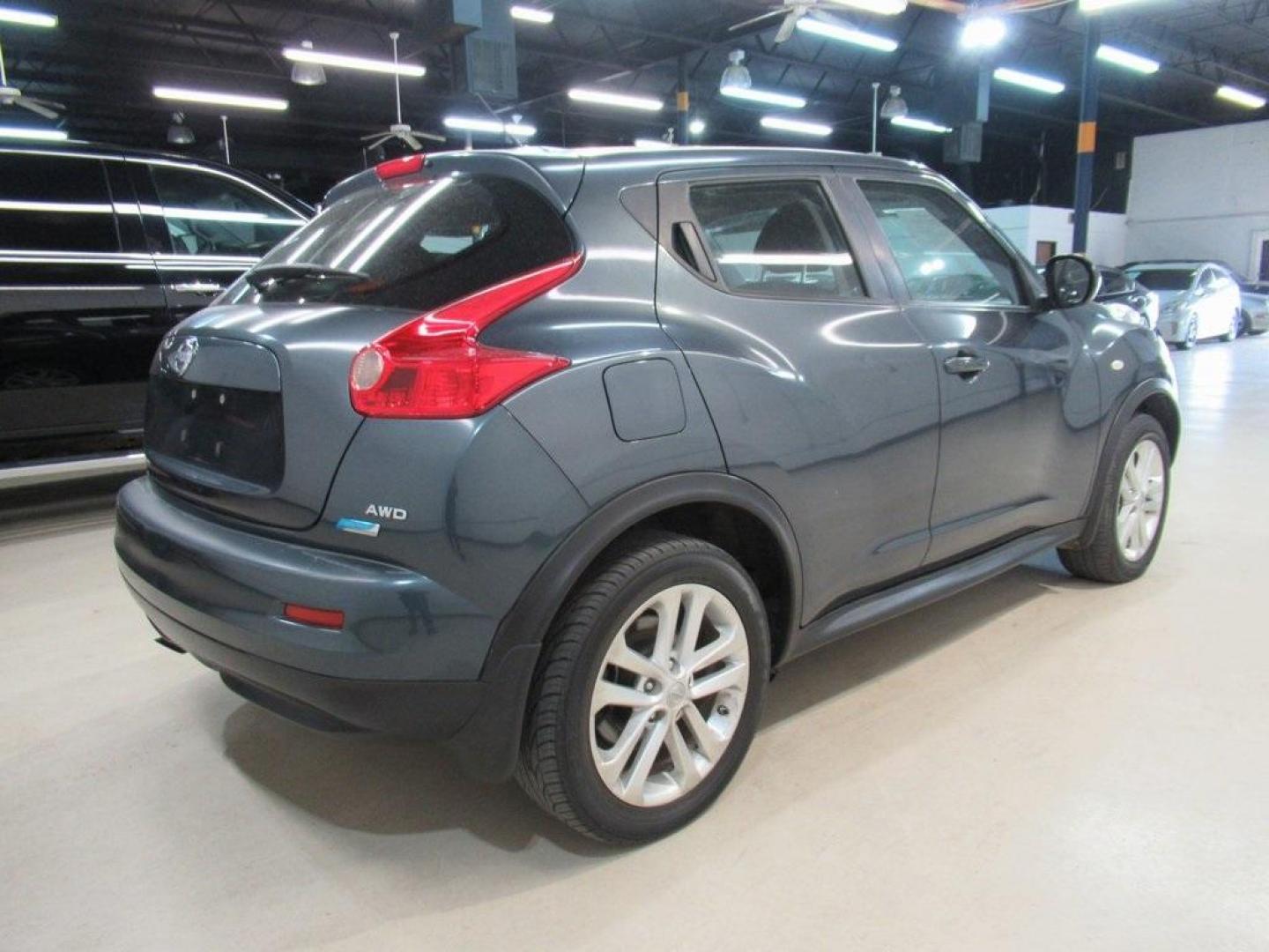 2013 Graphite Blue /Black Nissan Juke S (JN8AF5MV7DT) with an 1.6L I4 DOHC 16V engine, CVT transmission, located at 15300 Midway Rd., Addison, TX, 75001, (972) 702-0011, 32.958321, -96.838074 - Photo#2