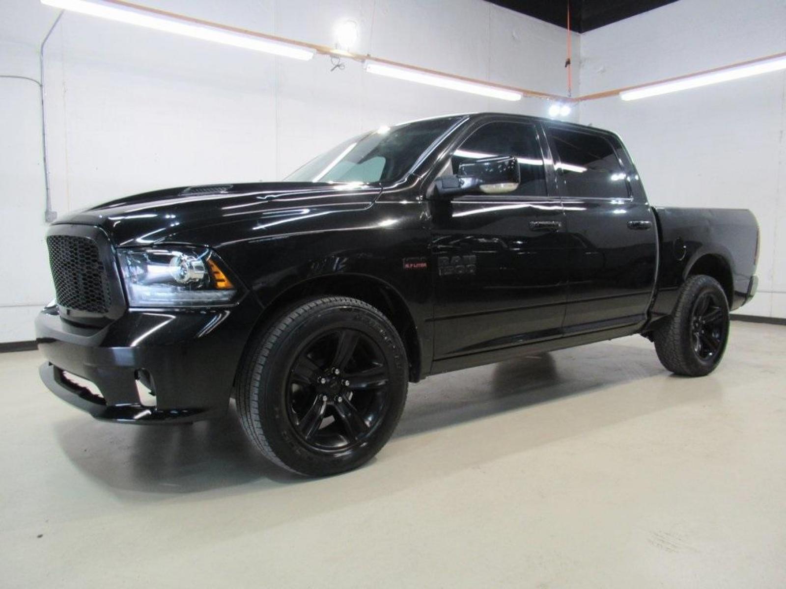 2016 Brilliant Black Crystal Pearlcoat /Black Ram 1500 Sport (1C6RR6MT5GS) with an HEMI 5.7L V8 Multi Displacement VVT engine, Automatic transmission, located at 15300 Midway Rd., Addison, 75001, (972) 702-0011, 32.958321, -96.838074 - Photo #4