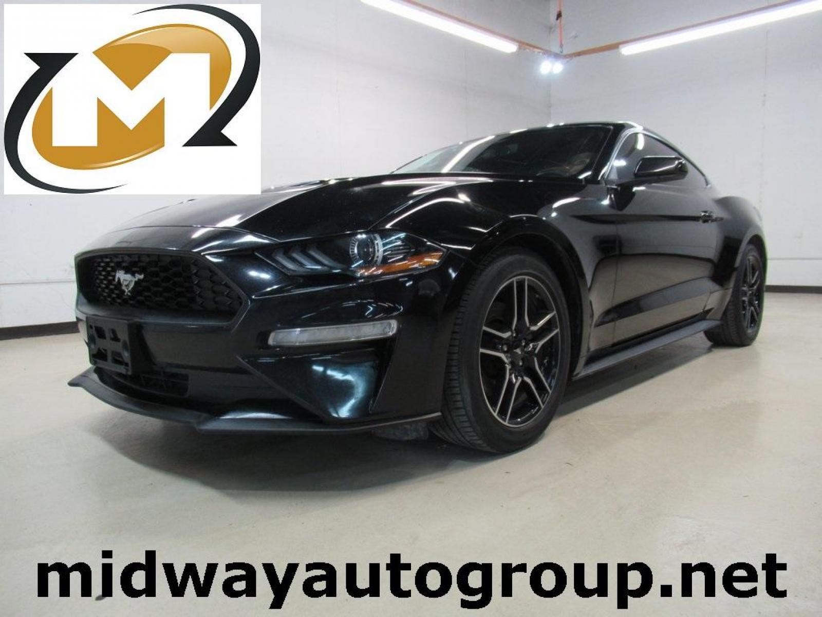 2020 Shadow Black /Ebony Ford Mustang EcoBoost (1FA6P8TH5L5) with an EcoBoost 2.3L I4 GTDi DOHC Turbocharged VCT engine, Automatic transmission, located at 15300 Midway Rd., Addison, 75001, (972) 702-0011, 32.958321, -96.838074 - HOME OF THE NO HAGGLE PRICE - WHOLESALE PRICES TO THE PUBLIC!! Mustang EcoBoost, 2D Coupe, EcoBoost 2.3L I4 GTDi DOHC Turbocharged VCT, 10-Speed Automatic, RWD, Shadow Black, Ebony Leather.<br><br>Shadow Black 2020 Ford Mustang EcoBoost<br><br>Recent Arrival! 21/32 City/Highway MPG<br><br><br>At Mid - Photo #0