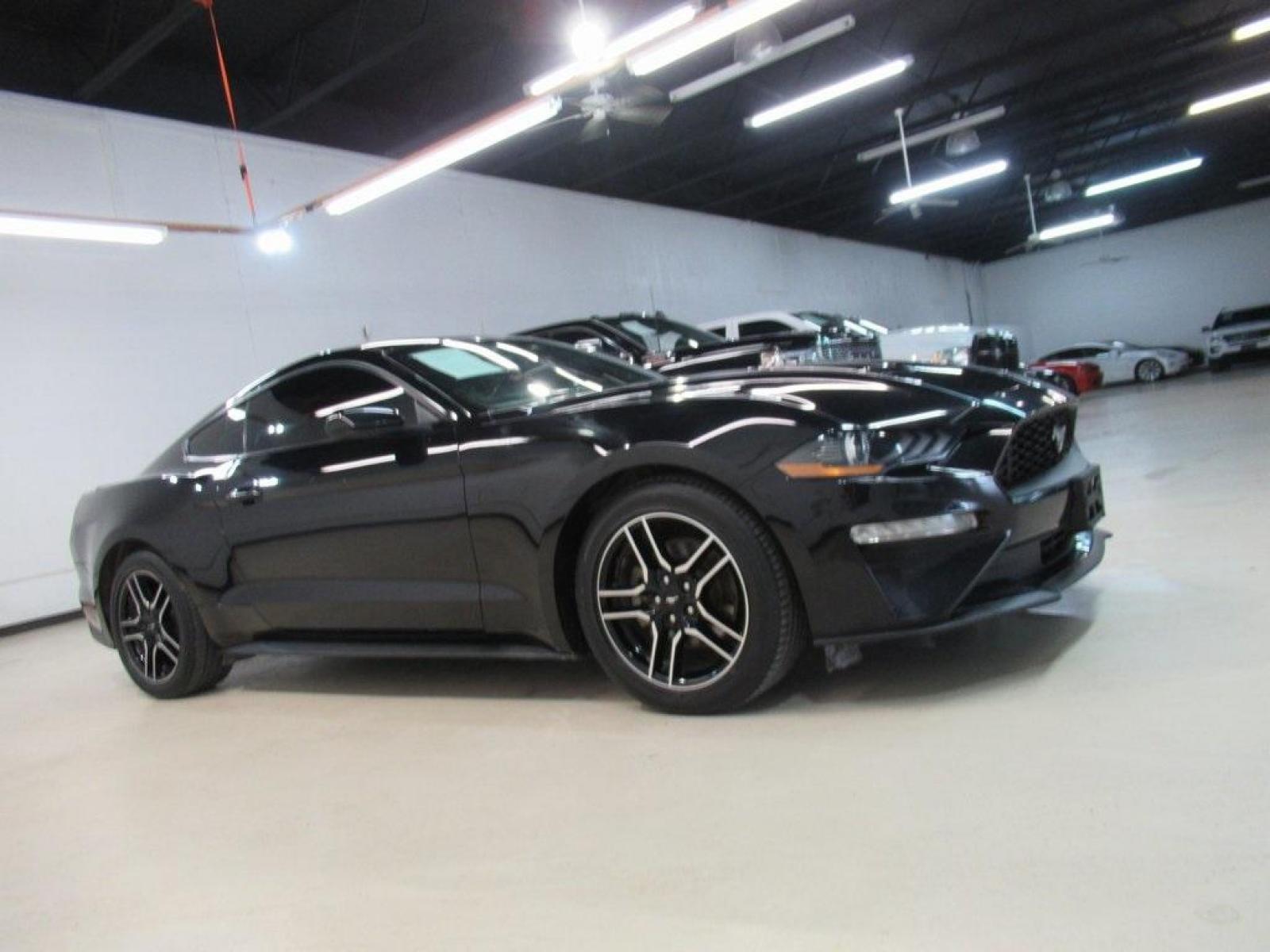 2020 Shadow Black /Ebony Ford Mustang EcoBoost (1FA6P8TH5L5) with an EcoBoost 2.3L I4 GTDi DOHC Turbocharged VCT engine, Automatic transmission, located at 15300 Midway Rd., Addison, 75001, (972) 702-0011, 32.958321, -96.838074 - HOME OF THE NO HAGGLE PRICE - WHOLESALE PRICES TO THE PUBLIC!! Mustang EcoBoost, 2D Coupe, EcoBoost 2.3L I4 GTDi DOHC Turbocharged VCT, 10-Speed Automatic, RWD, Shadow Black, Ebony Leather.<br><br>Shadow Black 2020 Ford Mustang EcoBoost<br><br>Recent Arrival! 21/32 City/Highway MPG<br><br><br>At Mid - Photo #6