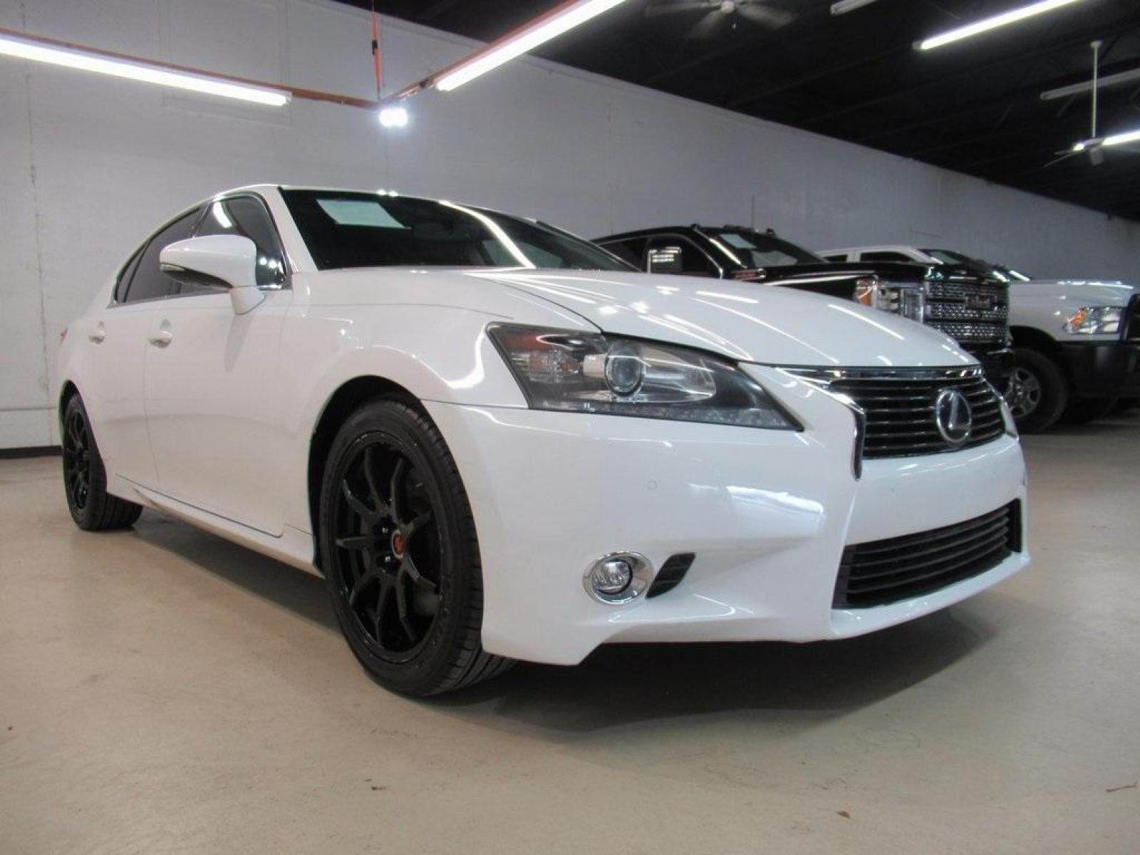 2014 White /Black Lexus GS 350 (JTHBE1BL0E5) with an 3.5L V6 DOHC 24V engine, Automatic transmission, located at 15300 Midway Rd., Addison, 75001, (972) 702-0011, 32.958321, -96.838074 - HOME OF THE NO HAGGLE PRICE - WHOLESALE PRICES TO THE PUBLIC!! GS 350, 4D Sedan, 3.5L V6 DOHC 24V, 8-Speed Automatic with Sequential Shift, RWD, White, Black Leather.<br><br>White 2014 Lexus GS 350<br><br>19/29 City/Highway MPG<br><br>Awards:<br> * JD Power Vehicle Dependability Study (VDS) * JD - Photo #1