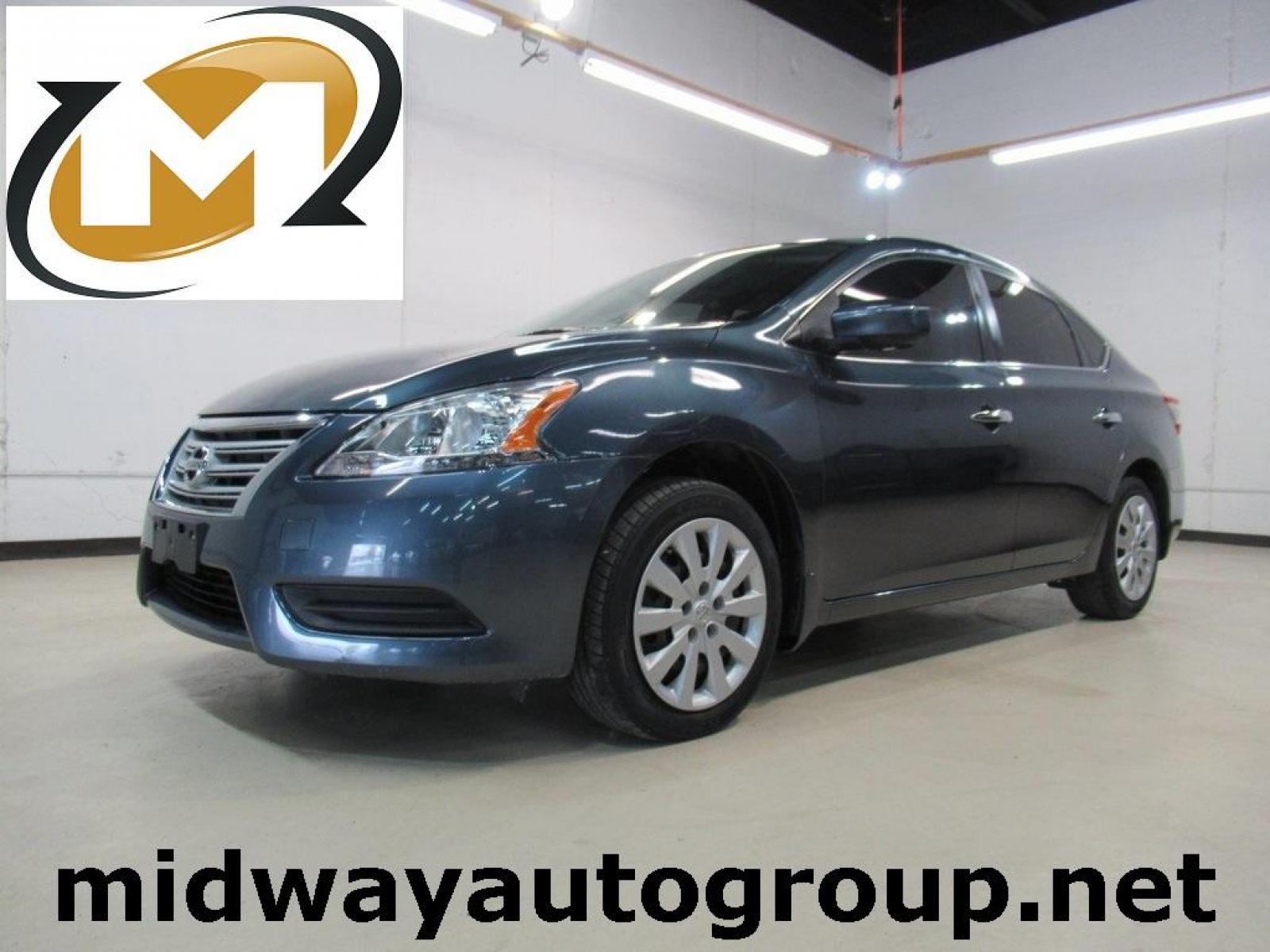 2014 Graphite Blue /Charcoal Nissan Sentra SV (3N1AB7AP7EY) with an 1.8L 4-Cylinder DOHC 16V engine, CVT transmission, located at 15300 Midway Rd., Addison, 75001, (972) 702-0011, 32.958321, -96.838074 - HOME OF THE NO HAGGLE PRICE - WHOLESALE PRICES TO THE PUBLIC!! Sentra SV, 4D Sedan, 1.8L 4-Cylinder DOHC 16V, CVT with Xtronic, FWD, Graphite Blue, Charcoal Cloth. Odometer is 64340 miles below market average!<br><br>Graphite Blue 2014 Nissan Sentra SV<br><br>30/39 City/Highway MPG<br><br>Awards:<br - Photo #0