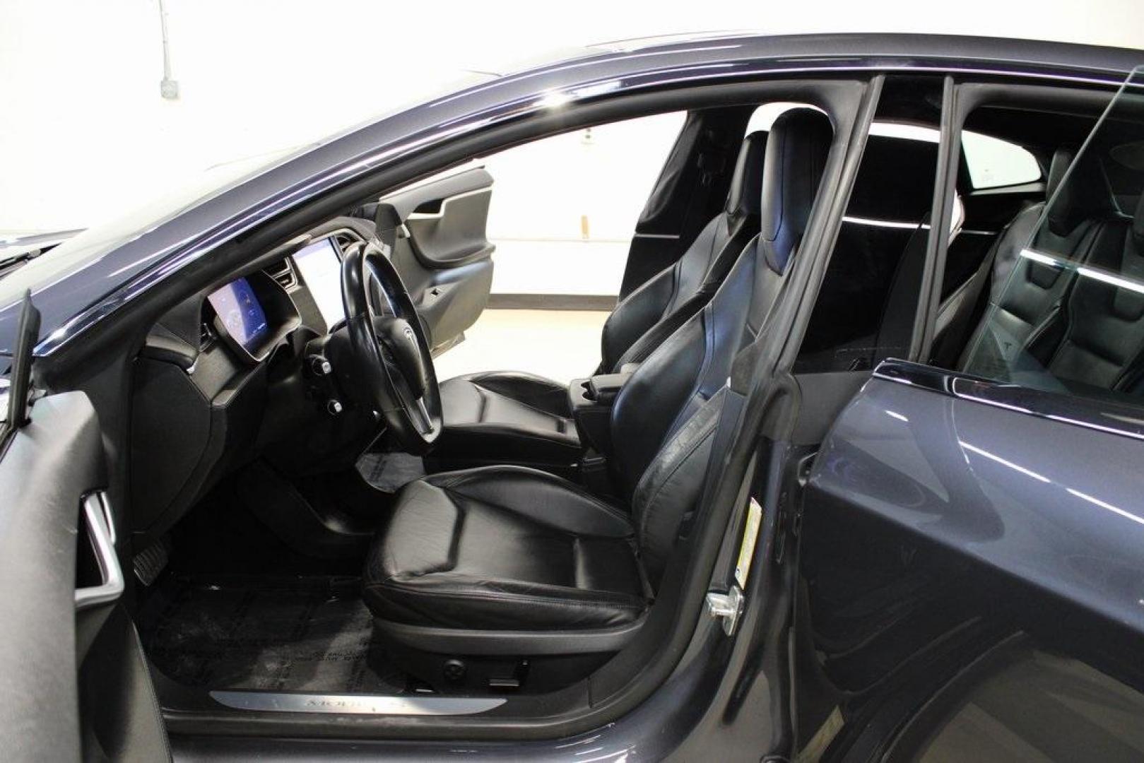 2014 Gray Metallic /Black Tesla Model S P85D (5YJSA1H21EF) with an Electric Motor engine, Automatic transmission, located at 15300 Midway Rd., Addison, TX, 75001, (972) 702-0011, 32.958321, -96.838074 - HOME OF THE NO HAGGLE PRICE - WHOLESALE PRICES TO THE PUBLIC!! Model S P85D, 4D Hatchback, 12-Cylinder Electric ZEV 691hp, 1-Speed Automatic, AWD, Gray, Leather.<br><br>Gray 2014 Tesla Model S P85D<br><br>86/94 City/Highway MPG<br><br><br>At Midway Auto Group, we strive to provide you with the best - Photo#11