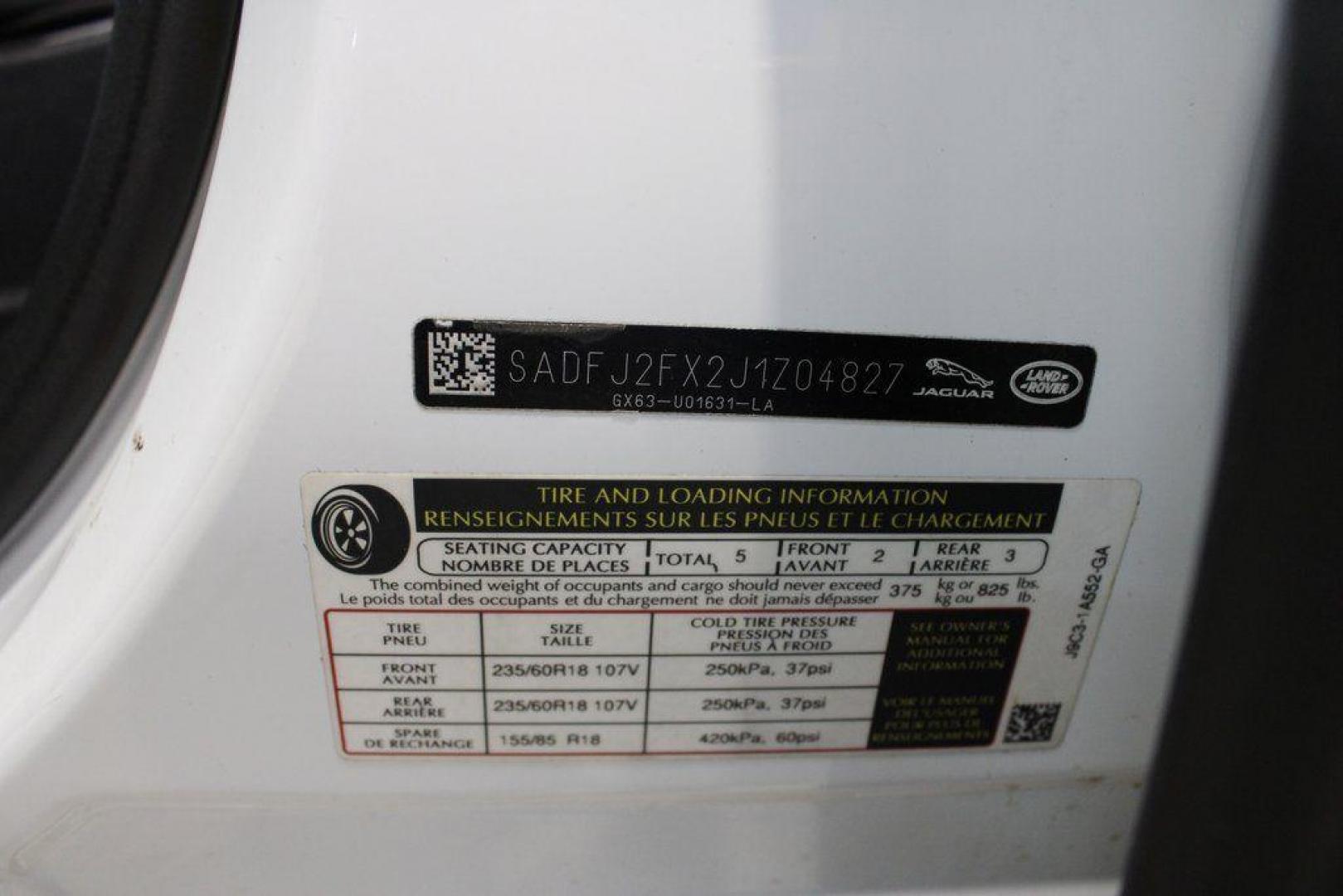 2018 Fuji White /Ebony/Ebony Jaguar E-PACE S (SADFJ2FX2J1) with an 2.0L I4 Turbocharged engine, Automatic transmission, located at 15300 Midway Rd., Addison, TX, 75001, (972) 702-0011, 32.958321, -96.838074 - HOME OF THE NO HAGGLE PRICE - WHOLESALE PRICES TO THE PUBLIC!! non smoker, E-PACE S, 4D Sport Utility, 2.0L I4 Turbocharged, 9-Speed Automatic, AWD, White, Ebony/Ebony Leather.<br><br>White 2018 Jaguar E-PACE S<br><br>21/28 City/Highway MPG<br><br>Awards:<br> * 2018 KBB.com Brand Image Awards<br><b - Photo#34