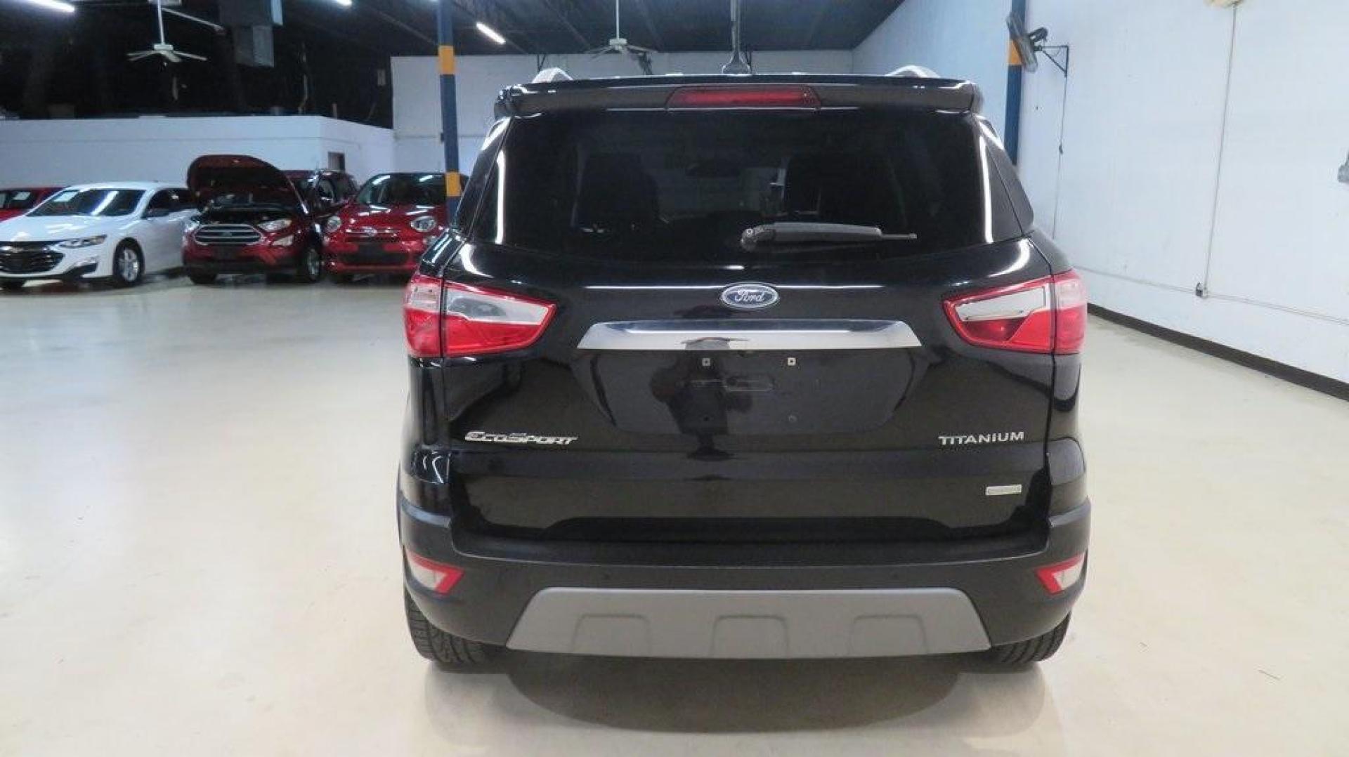 2018 Shadow Black /Black Ford EcoSport Titanium (MAJ3P1VE7JC) with an EcoBoost 1.0L I3 GTDi DOHC Turbocharged VCT engine, Automatic transmission, located at 15300 Midway Rd., Addison, TX, 75001, (972) 702-0011, 32.958321, -96.838074 - Photo#7