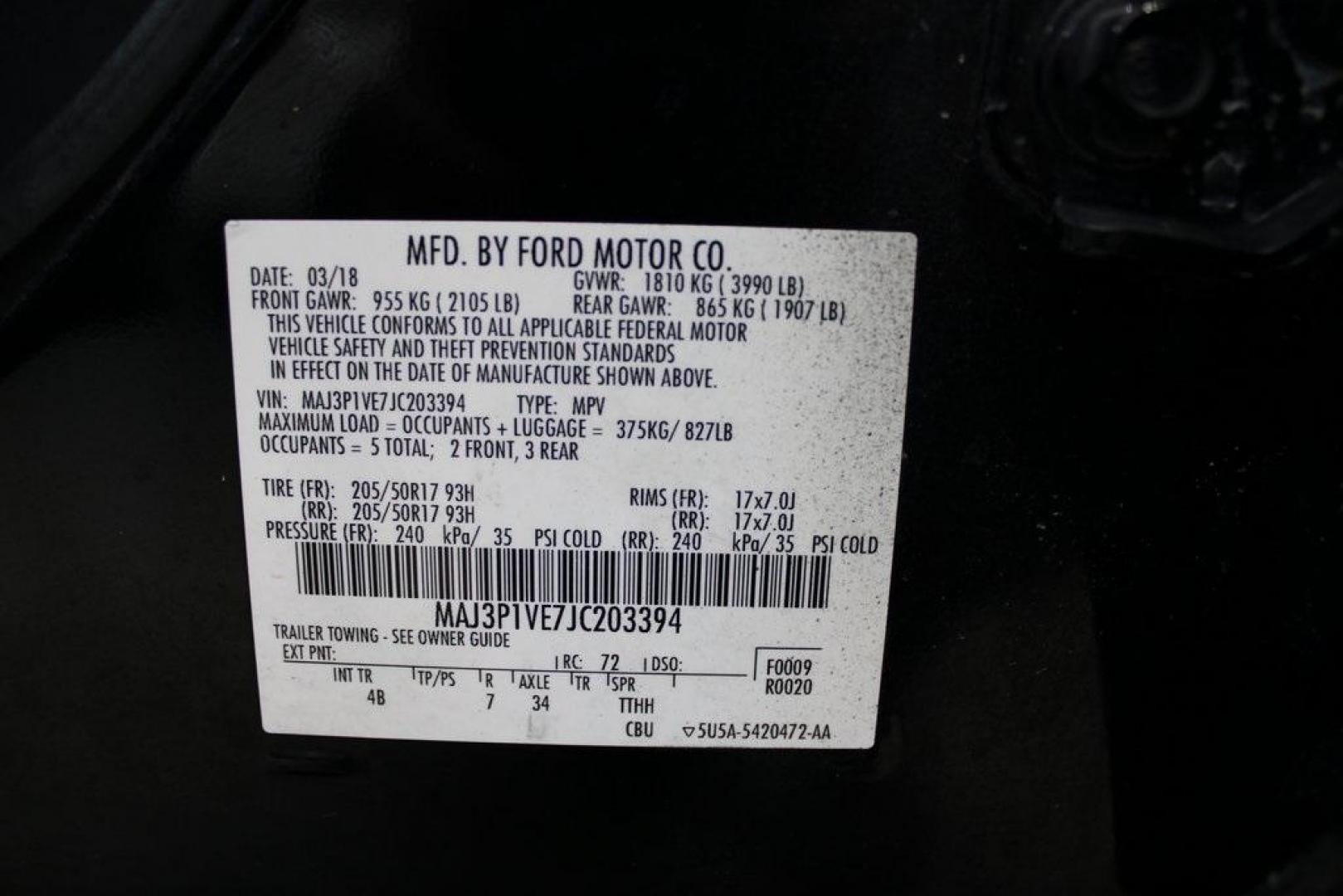 2018 Shadow Black /Black Ford EcoSport Titanium (MAJ3P1VE7JC) with an EcoBoost 1.0L I3 GTDi DOHC Turbocharged VCT engine, Automatic transmission, located at 15300 Midway Rd., Addison, TX, 75001, (972) 702-0011, 32.958321, -96.838074 - Introducing the 2018 Ford EcoSport SE, now available at Midway Auto Group in Addison, Texas. This compact SUV seamlessly blends efficiency, versatility, and modern features, making it an excellent choice for urban commutes and weekend adventures alike.<br><br>Key Features:<br><br>Engine: 1.0L EcoBoo - Photo#29