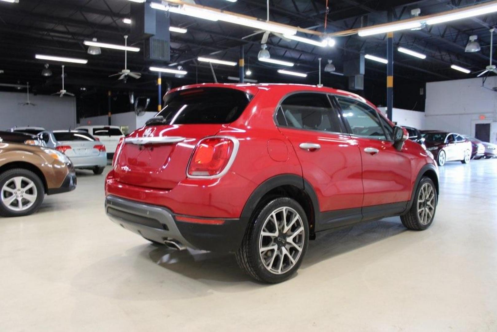 2017 Rosso Passione (Red Hypnotique Clear Coat) /Black Fiat 500X Trekking (ZFBCFXCB2HP) with an 2.4L I4 MultiAir engine, Automatic transmission, located at 15300 Midway Rd., Addison, TX, 75001, (972) 702-0011, 32.958321, -96.838074 - Photo#2