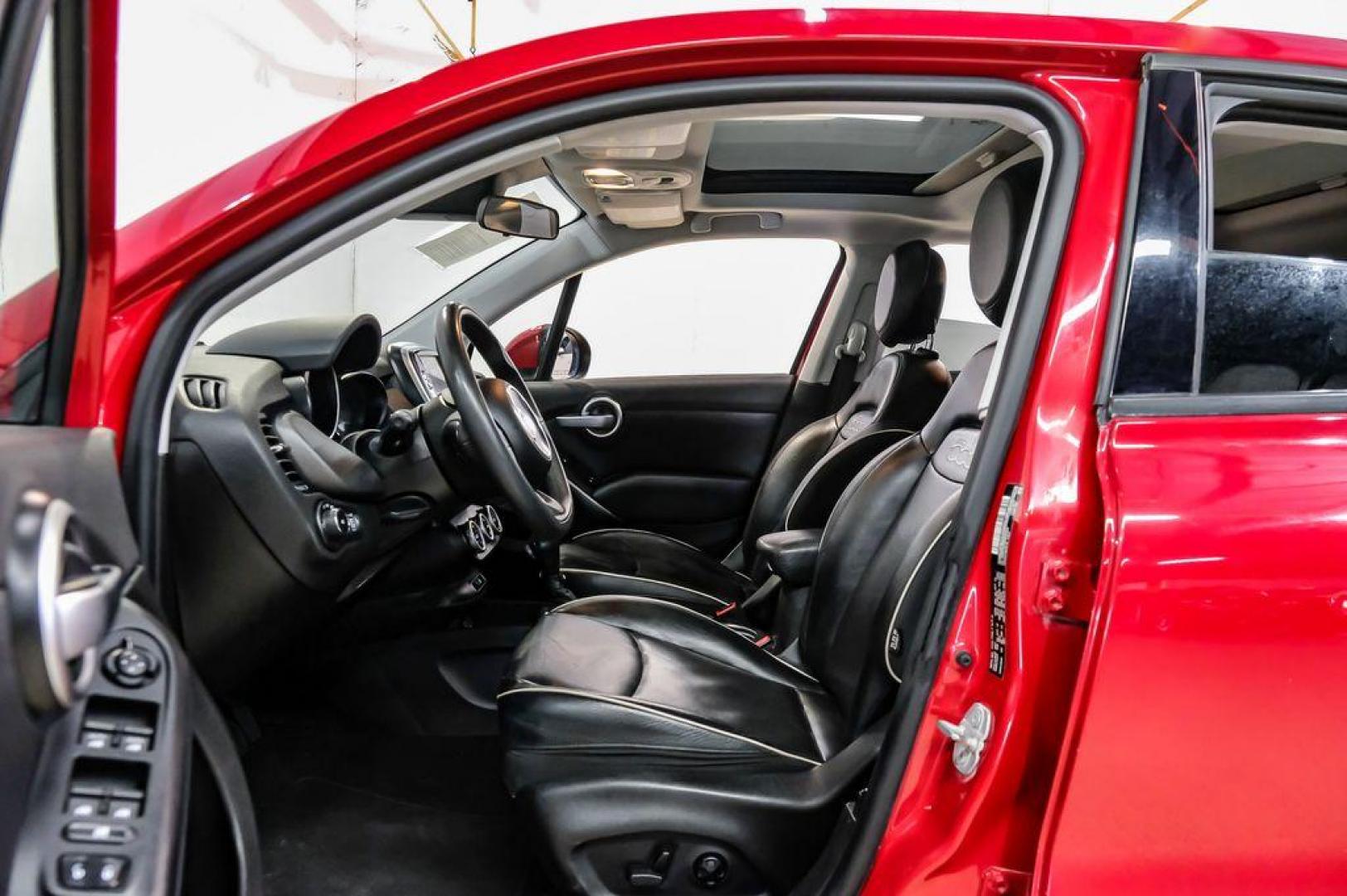 2017 Rosso Passione (Red Hypnotique Clear Coat) /Black Fiat 500X Trekking (ZFBCFXCB2HP) with an 2.4L I4 MultiAir engine, Automatic transmission, located at 15300 Midway Rd., Addison, TX, 75001, (972) 702-0011, 32.958321, -96.838074 - Photo#3