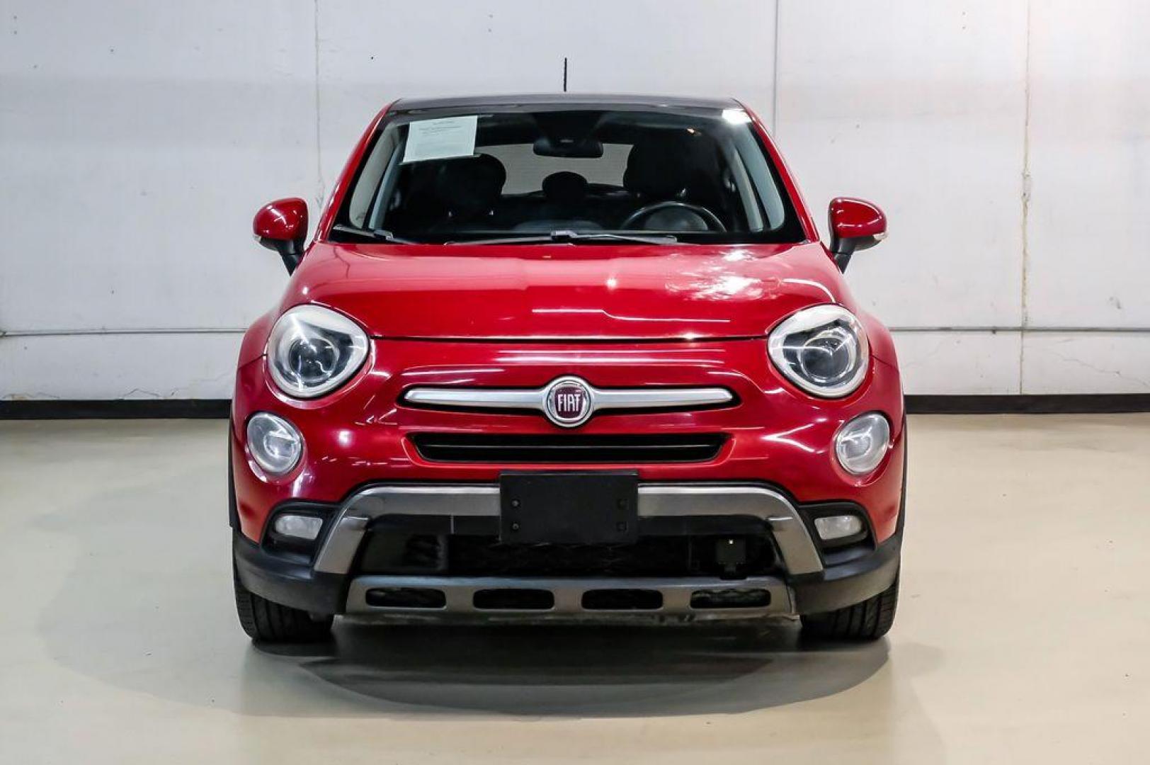 2017 Rosso Passione (Red Hypnotique Clear Coat) /Black Fiat 500X Trekking (ZFBCFXCB2HP) with an 2.4L I4 MultiAir engine, Automatic transmission, located at 15300 Midway Rd., Addison, TX, 75001, (972) 702-0011, 32.958321, -96.838074 - Photo#5