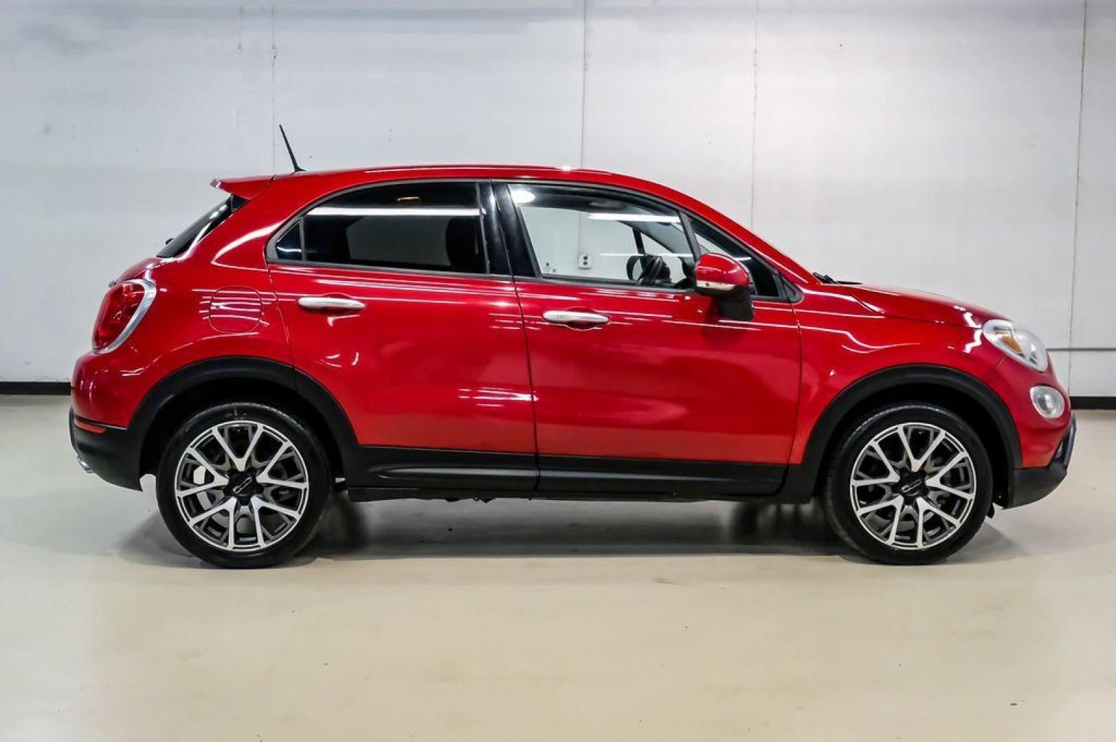 2017 Rosso Passione (Red Hypnotique Clear Coat) /Black Fiat 500X Trekking (ZFBCFXCB2HP) with an 2.4L I4 MultiAir engine, Automatic transmission, located at 15300 Midway Rd., Addison, TX, 75001, (972) 702-0011, 32.958321, -96.838074 - Photo#7