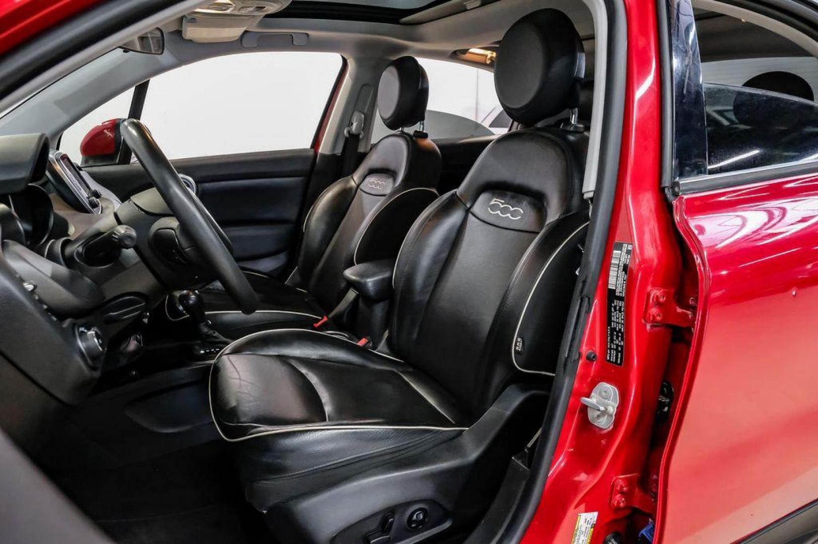 2017 Rosso Passione (Red Hypnotique Clear Coat) /Black Fiat 500X Trekking (ZFBCFXCB2HP) with an 2.4L I4 MultiAir engine, Automatic transmission, located at 15300 Midway Rd., Addison, TX, 75001, (972) 702-0011, 32.958321, -96.838074 - Photo#32