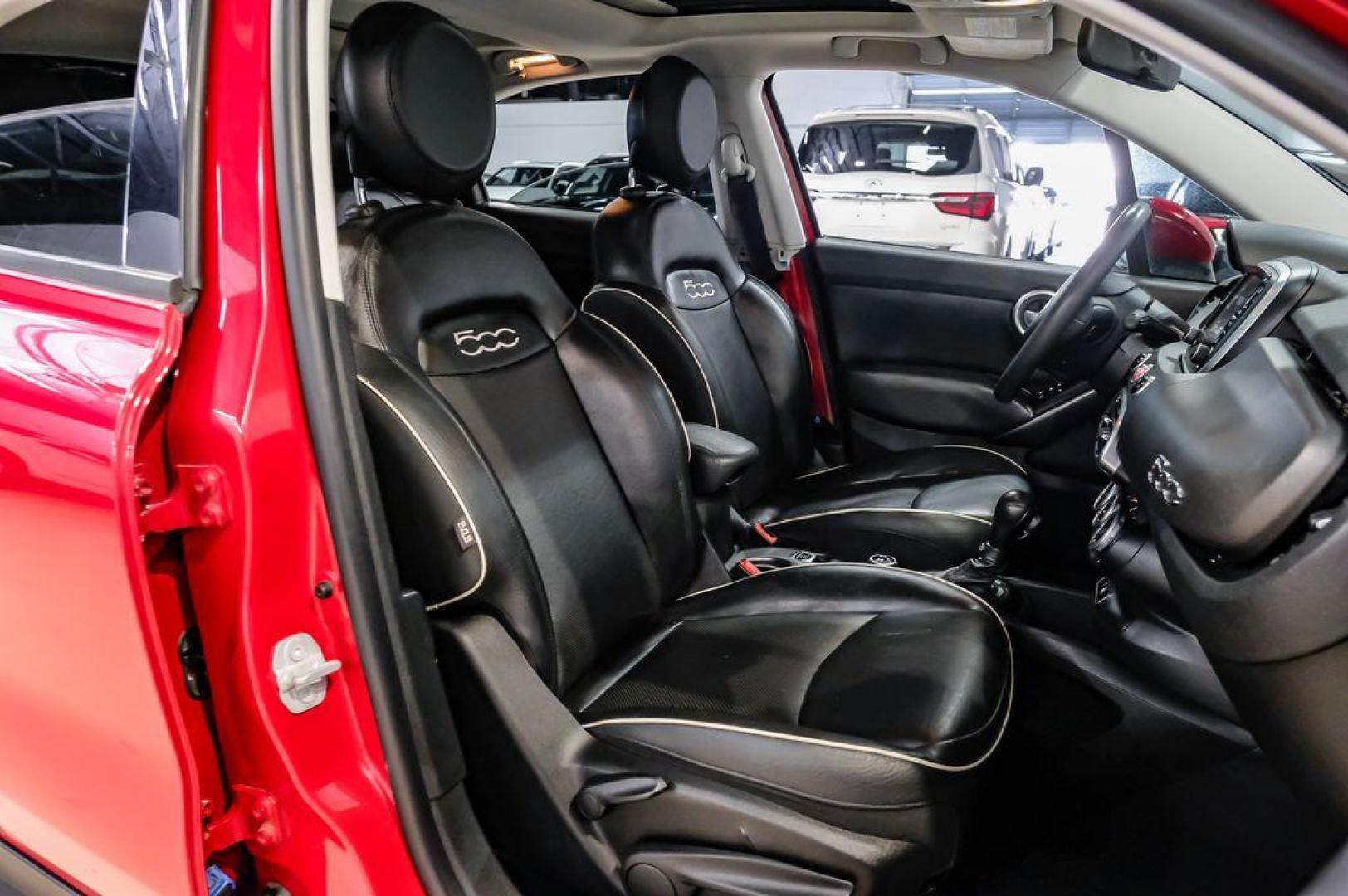 2017 Rosso Passione (Red Hypnotique Clear Coat) /Black Fiat 500X Trekking (ZFBCFXCB2HP) with an 2.4L I4 MultiAir engine, Automatic transmission, located at 15300 Midway Rd., Addison, TX, 75001, (972) 702-0011, 32.958321, -96.838074 - Photo#34