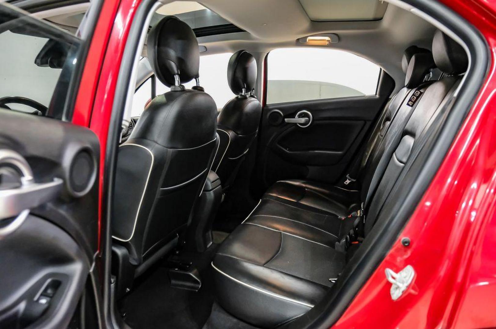 2017 Rosso Passione (Red Hypnotique Clear Coat) /Black Fiat 500X Trekking (ZFBCFXCB2HP) with an 2.4L I4 MultiAir engine, Automatic transmission, located at 15300 Midway Rd., Addison, TX, 75001, (972) 702-0011, 32.958321, -96.838074 - Photo#37