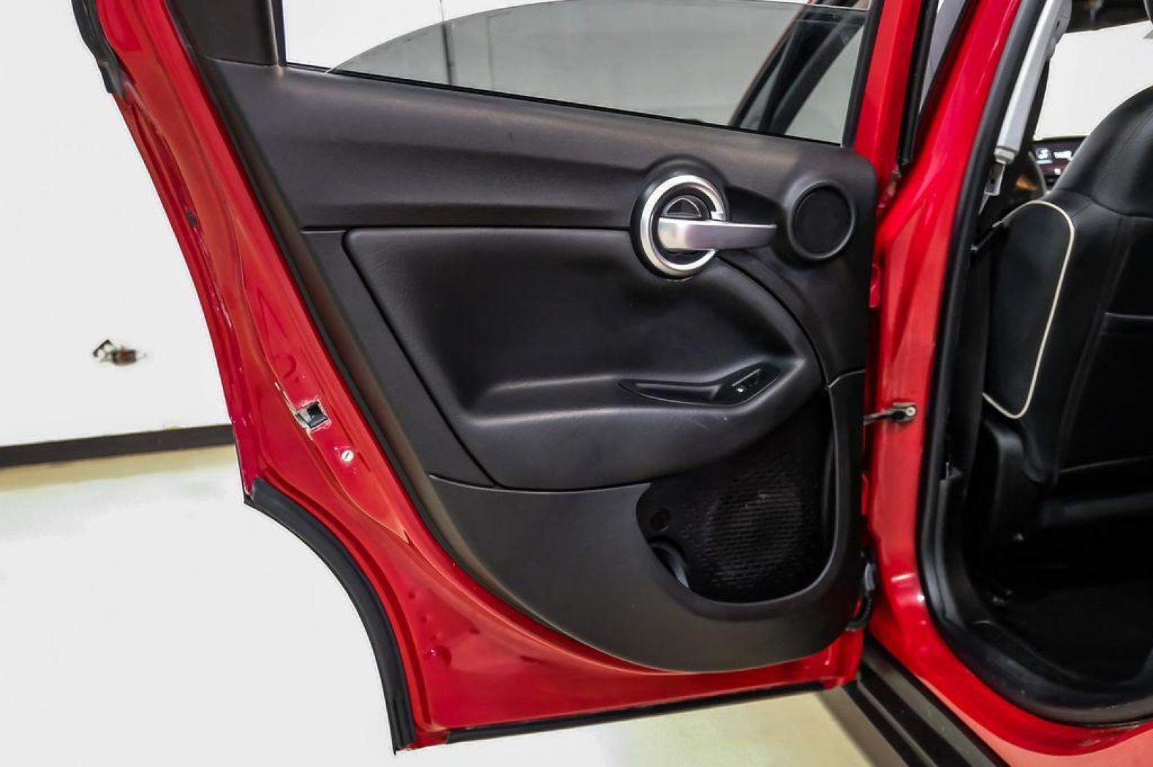 2017 Rosso Passione (Red Hypnotique Clear Coat) /Black Fiat 500X Trekking (ZFBCFXCB2HP) with an 2.4L I4 MultiAir engine, Automatic transmission, located at 15300 Midway Rd., Addison, TX, 75001, (972) 702-0011, 32.958321, -96.838074 - Photo#44