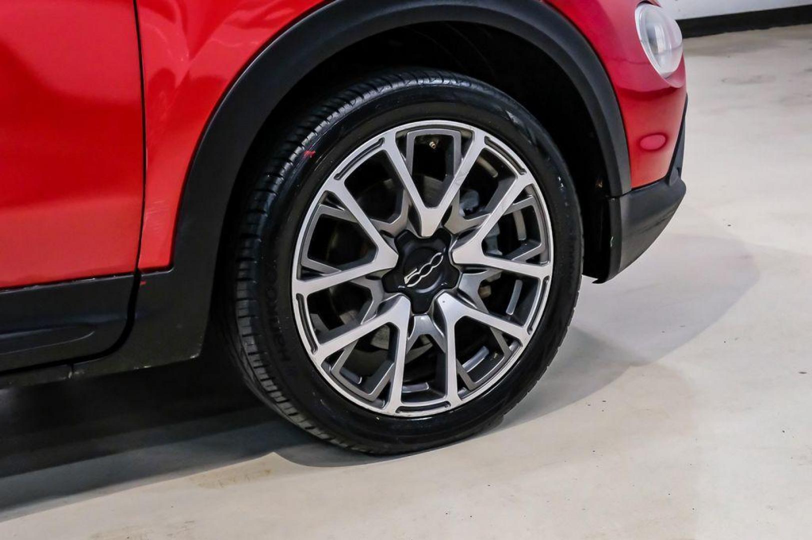 2017 Rosso Passione (Red Hypnotique Clear Coat) /Black Fiat 500X Trekking (ZFBCFXCB2HP) with an 2.4L I4 MultiAir engine, Automatic transmission, located at 15300 Midway Rd., Addison, TX, 75001, (972) 702-0011, 32.958321, -96.838074 - Photo#54