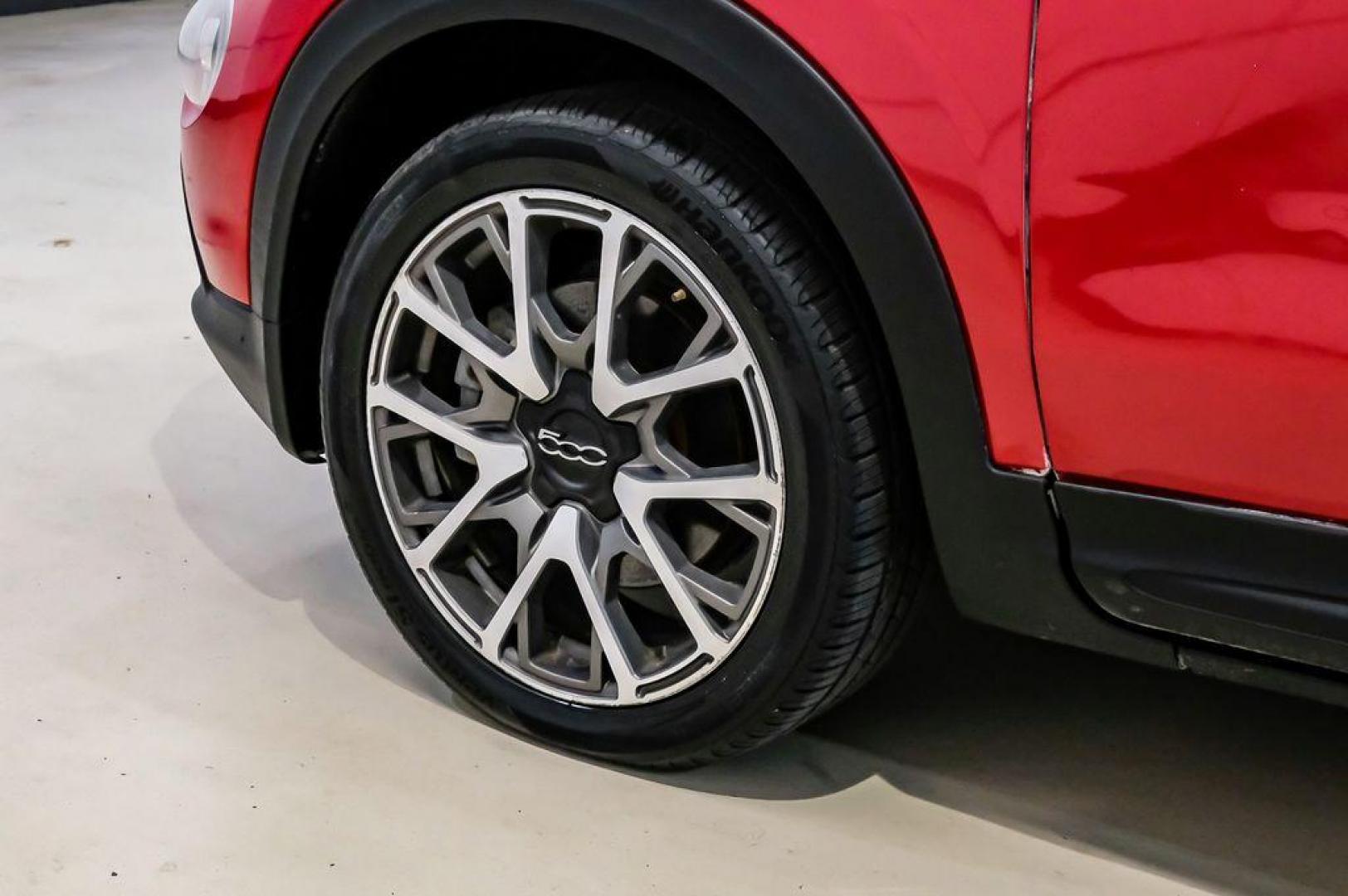 2017 Rosso Passione (Red Hypnotique Clear Coat) /Black Fiat 500X Trekking (ZFBCFXCB2HP) with an 2.4L I4 MultiAir engine, Automatic transmission, located at 15300 Midway Rd., Addison, TX, 75001, (972) 702-0011, 32.958321, -96.838074 - Photo#55