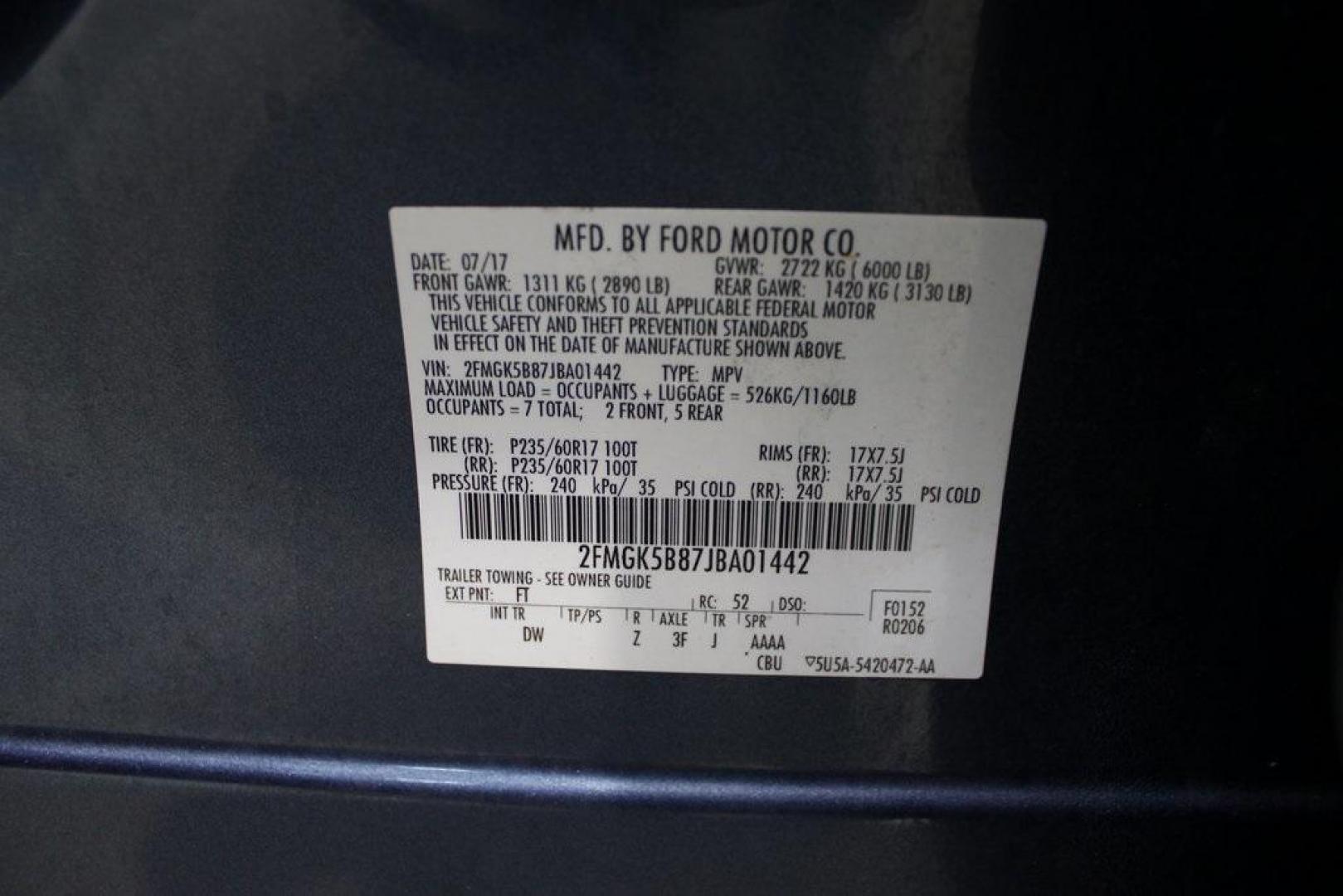 2018 Blue /Charcoal Black Ford Flex SE (2FMGK5B87JB) with an 3.5L V6 Ti-VCT engine, Automatic transmission, located at 15300 Midway Rd., Addison, TX, 75001, (972) 702-0011, 32.958321, -96.838074 - Introducing the 2018 Ford Flex SE, now available at Midway Auto Group in Addison, Texas. This spacious and versatile SUV offers a comfortable ride with ample room for passengers and cargo, making it an excellent choice for families and travelers alike.<br><br>Key Features:<br><br>Engine: 3.5L V6 Ti- - Photo#30