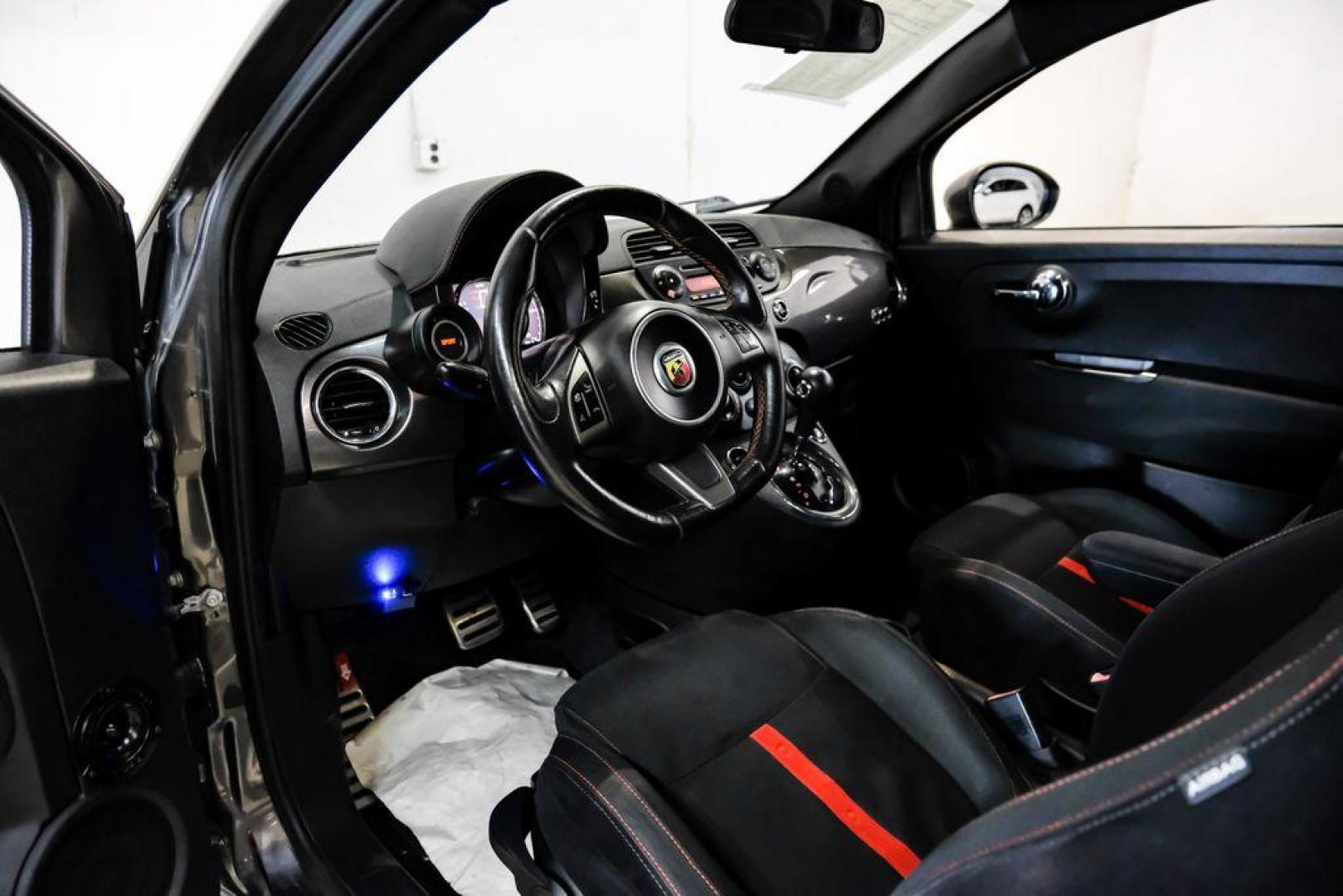 2015 Granito Lucente (Granite Crystal) /Black Fiat 500 Abarth (3C3CFFFH5FT) with an 1.4L I4 16V MultiAir Turbocharged engine, Automatic transmission, located at 15300 Midway Rd., Addison, TX, 75001, (972) 702-0011, 32.958321, -96.838074 - Photo#2