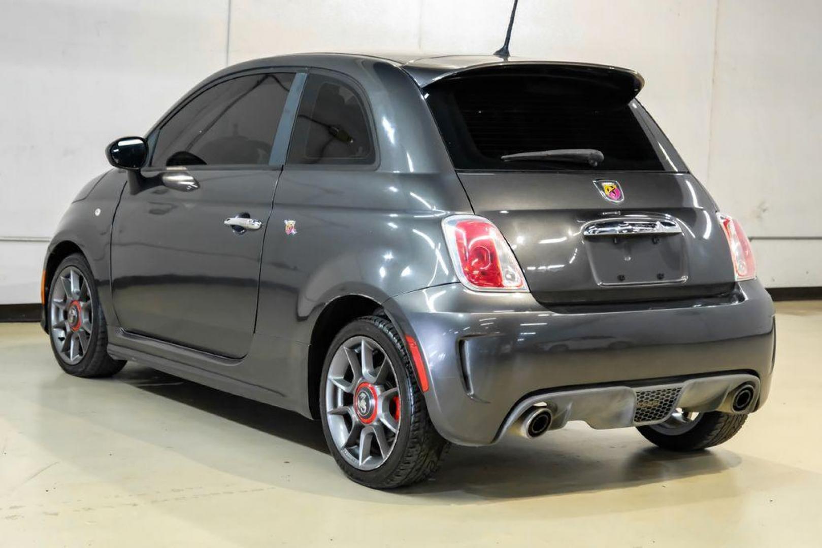 2015 Granito Lucente (Granite Crystal) /Black Fiat 500 Abarth (3C3CFFFH5FT) with an 1.4L I4 16V MultiAir Turbocharged engine, Automatic transmission, located at 15300 Midway Rd., Addison, TX, 75001, (972) 702-0011, 32.958321, -96.838074 - Photo#9