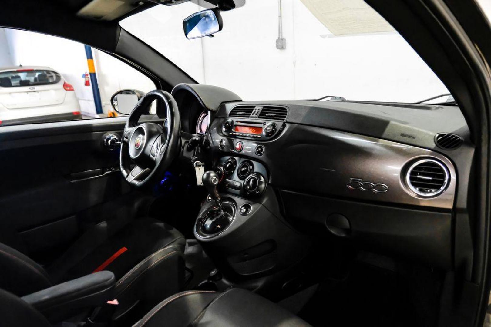 2015 Granito Lucente (Granite Crystal) /Black Fiat 500 Abarth (3C3CFFFH5FT) with an 1.4L I4 16V MultiAir Turbocharged engine, Automatic transmission, located at 15300 Midway Rd., Addison, TX, 75001, (972) 702-0011, 32.958321, -96.838074 - Photo#13