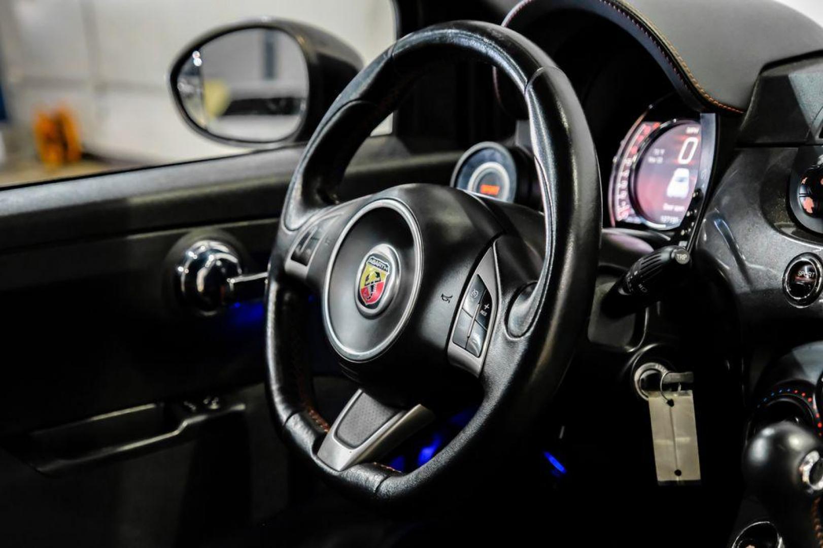 2015 Granito Lucente (Granite Crystal) /Black Fiat 500 Abarth (3C3CFFFH5FT) with an 1.4L I4 16V MultiAir Turbocharged engine, Automatic transmission, located at 15300 Midway Rd., Addison, TX, 75001, (972) 702-0011, 32.958321, -96.838074 - Photo#14