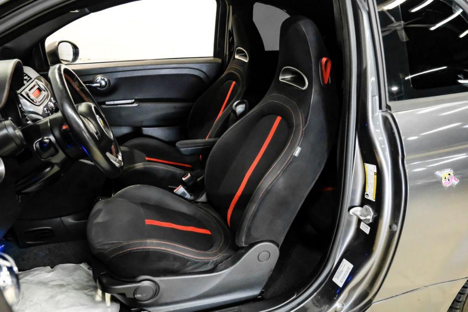 2015 Granito Lucente (Granite Crystal) /Black Fiat 500 Abarth (3C3CFFFH5FT) with an 1.4L I4 16V MultiAir Turbocharged engine, Automatic transmission, located at 15300 Midway Rd., Addison, TX, 75001, (972) 702-0011, 32.958321, -96.838074 - Photo#23