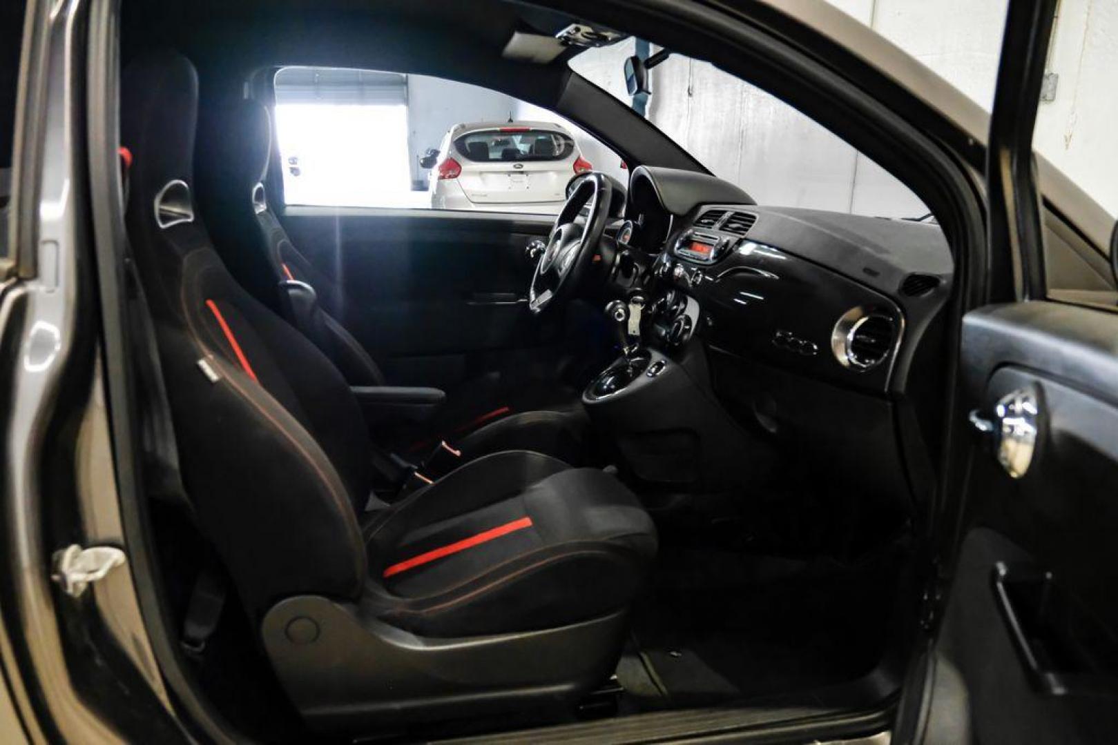 2015 Granito Lucente (Granite Crystal) /Black Fiat 500 Abarth (3C3CFFFH5FT) with an 1.4L I4 16V MultiAir Turbocharged engine, Automatic transmission, located at 15300 Midway Rd., Addison, TX, 75001, (972) 702-0011, 32.958321, -96.838074 - Photo#24