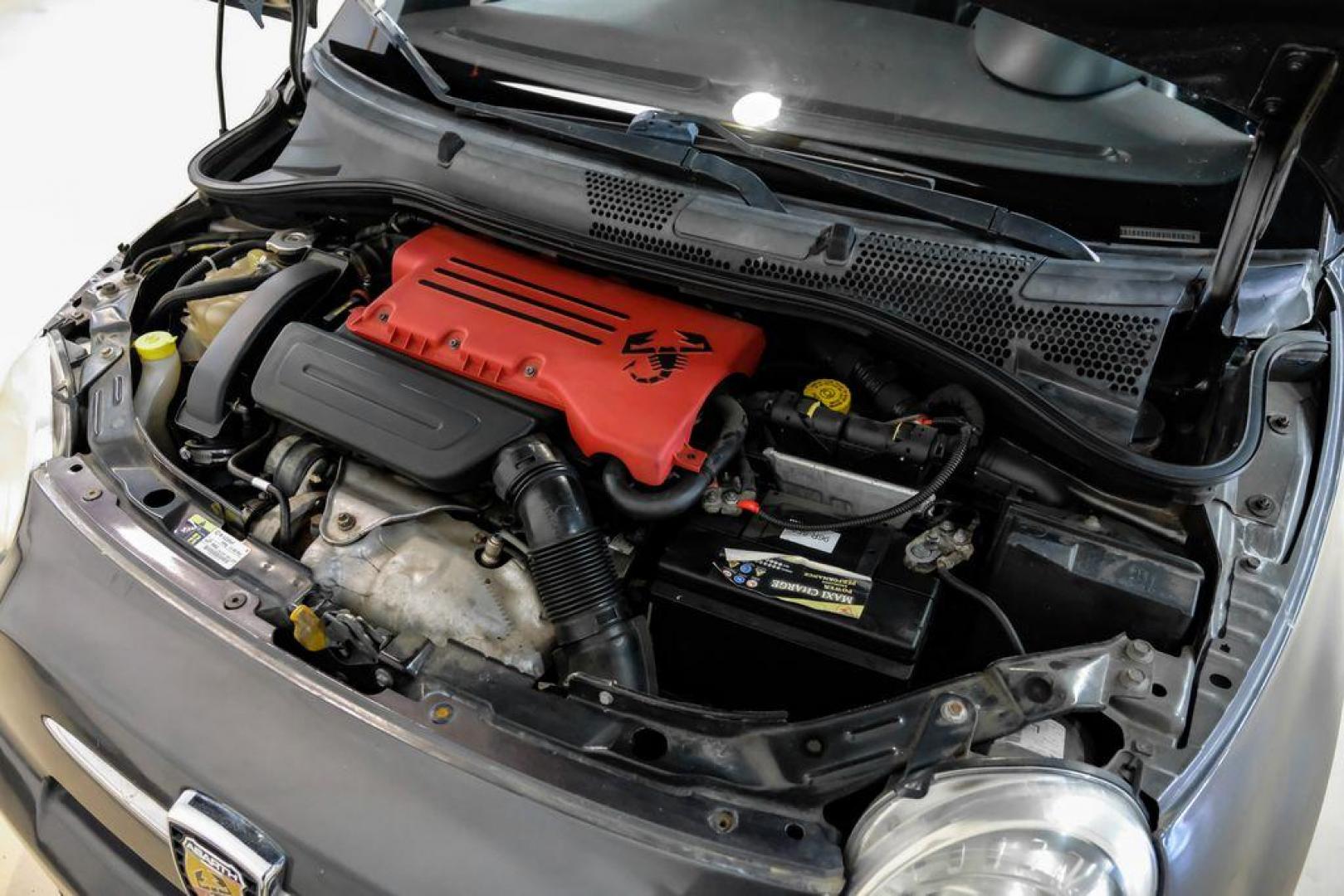 2015 Granito Lucente (Granite Crystal) /Black Fiat 500 Abarth (3C3CFFFH5FT) with an 1.4L I4 16V MultiAir Turbocharged engine, Automatic transmission, located at 15300 Midway Rd., Addison, TX, 75001, (972) 702-0011, 32.958321, -96.838074 - Photo#36