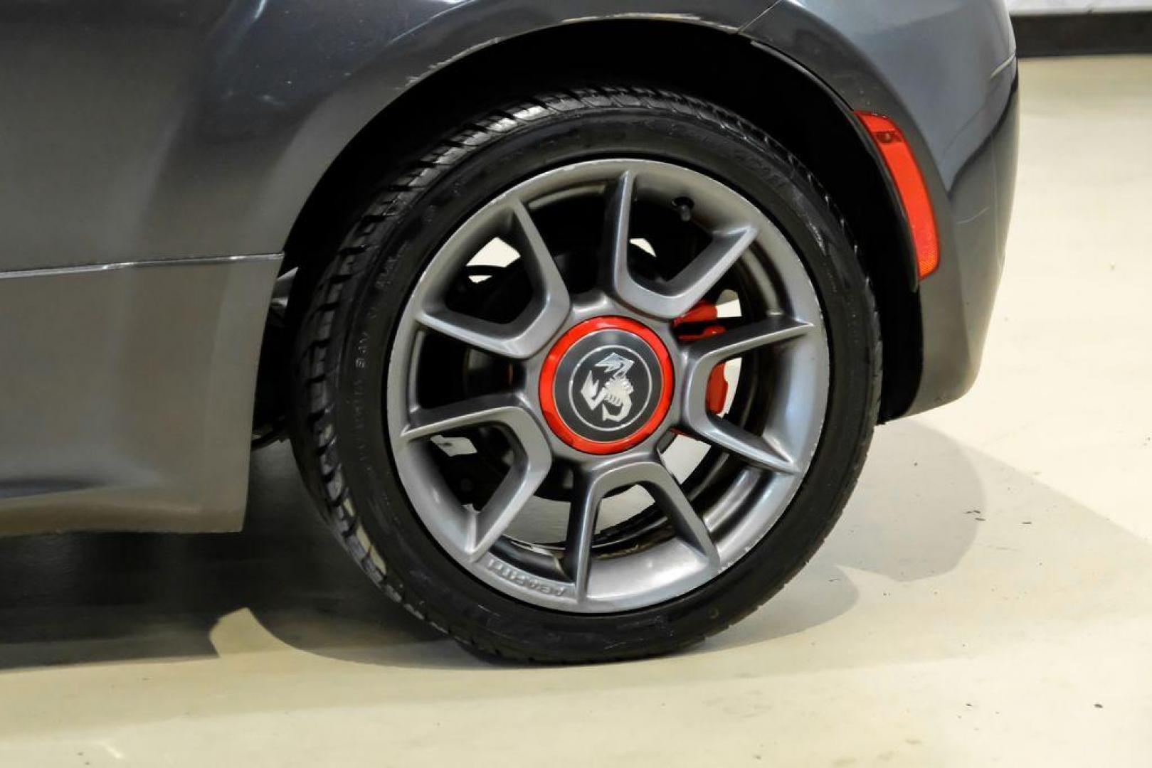 2015 Granito Lucente (Granite Crystal) /Black Fiat 500 Abarth (3C3CFFFH5FT) with an 1.4L I4 16V MultiAir Turbocharged engine, Automatic transmission, located at 15300 Midway Rd., Addison, TX, 75001, (972) 702-0011, 32.958321, -96.838074 - Photo#45