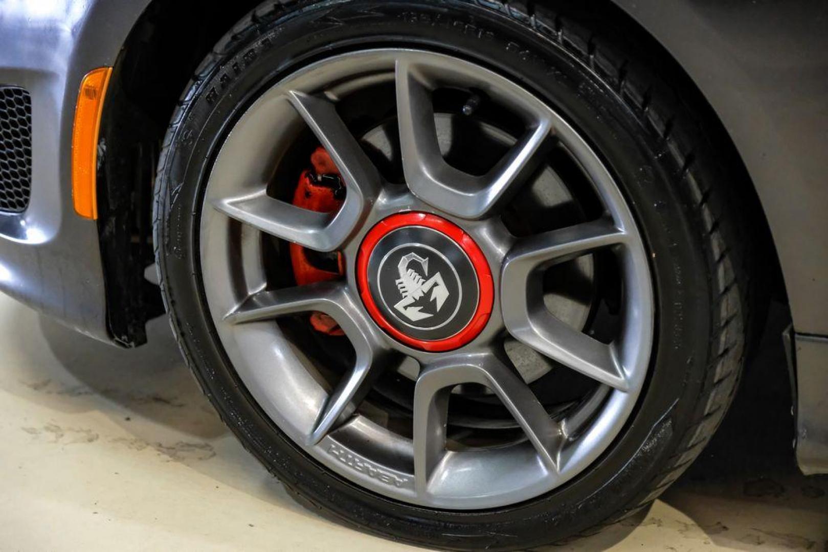 2015 Granito Lucente (Granite Crystal) /Black Fiat 500 Abarth (3C3CFFFH5FT) with an 1.4L I4 16V MultiAir Turbocharged engine, Automatic transmission, located at 15300 Midway Rd., Addison, TX, 75001, (972) 702-0011, 32.958321, -96.838074 - Photo#46