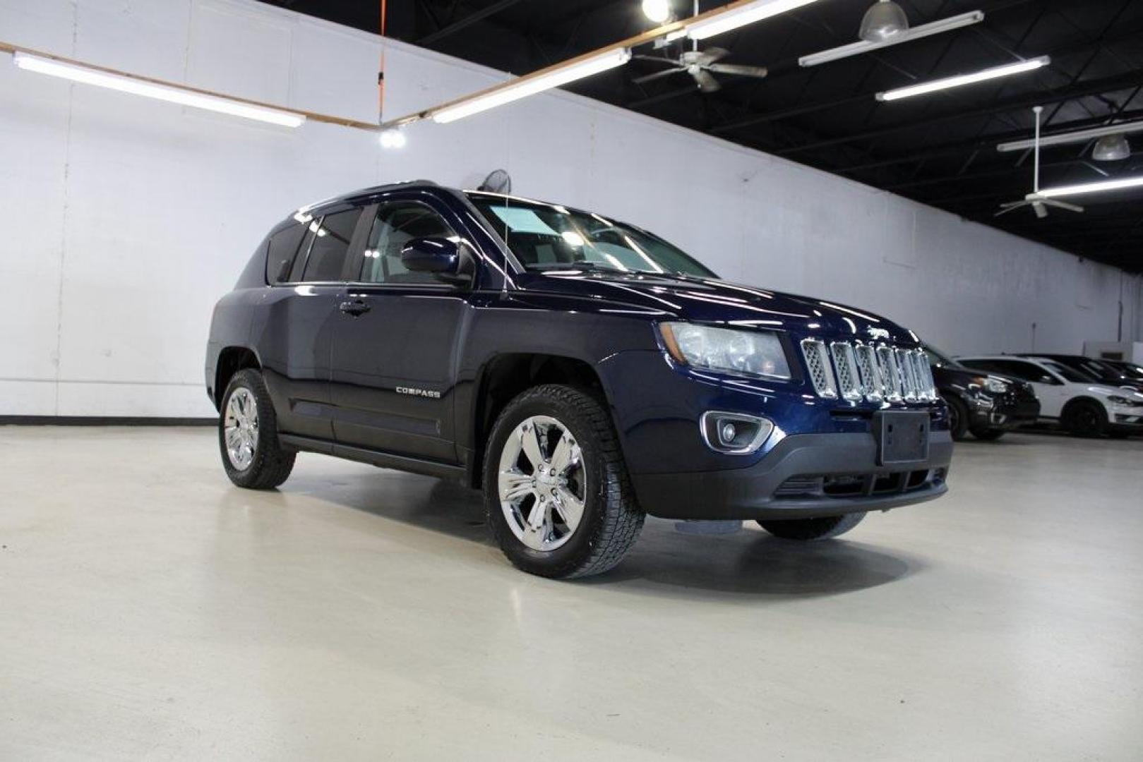 2016 True Blue Pearlcoat /Gray Jeep Compass High Altitude (1C4NJDEB3GD) with an 2.4L I4 DOHC 16V Dual VVT engine, Automatic transmission, located at 15300 Midway Rd., Addison, TX, 75001, (972) 702-0011, 32.958321, -96.838074 - Introducing the 2016 Jeep Compass High Altitude, now available at Midway Auto Group in Addison, Texas. This versatile SUV combines rugged capability with refined comfort, making it an excellent choice for both urban commutes and weekend adventures.<br><br>Key Features:<br><br>Engine: 2.4L I4 DOHC 16 - Photo#1