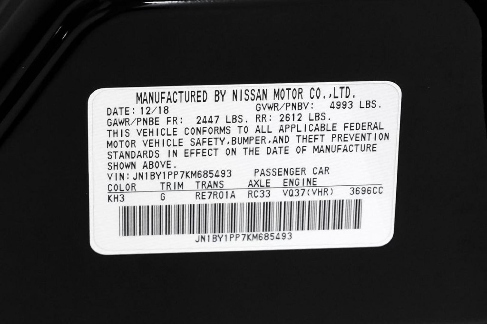 2019 Black Obsidian /Graphite INFINITI Q70L 3.7 (JN1BY1PP7KM) with an 3.7L V6 DOHC 24V VVEL engine, Automatic transmission, located at 15300 Midway Rd., Addison, TX, 75001, (972) 702-0011, 32.958321, -96.838074- Photo#58