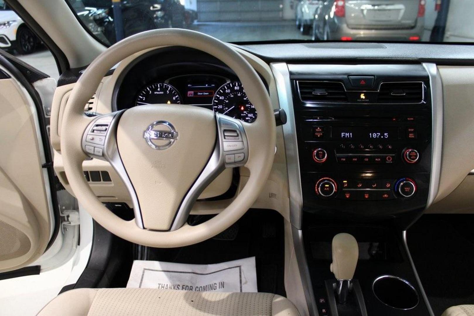 2015 Glacier White /Beige Nissan Altima 2.5 S (1N4AL3AP8FN) with an 2.5L I4 DOHC 16V engine, CVT transmission, located at 15300 Midway Rd., Addison, TX, 75001, (972) 702-0011, 32.958321, -96.838074 - Introducing the 2015 Nissan Altima 2.5 S, now available at Midway Auto Group in Addison, Texas. This midsize sedan offers a harmonious blend of style, efficiency, and comfort, making it an excellent choice for both daily commutes and long-distance drives.<br><br>Key Features:<br><br>Engine: 2.5L I4 - Photo#16