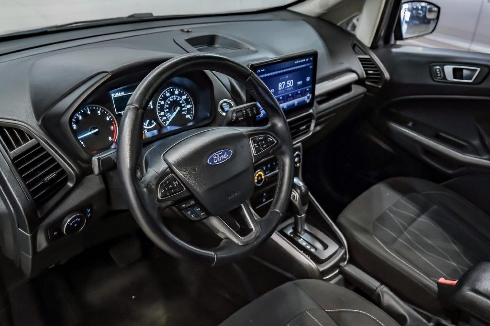2019 Smoke Metallic /Black Ford EcoSport SE (MAJ3S2GE4KC) with an EcoBoost 1.0L I3 GTDi DOHC Turbocharged VCT engine, Automatic transmission, located at 15300 Midway Rd., Addison, TX, 75001, (972) 702-0011, 32.958321, -96.838074- Photo#2