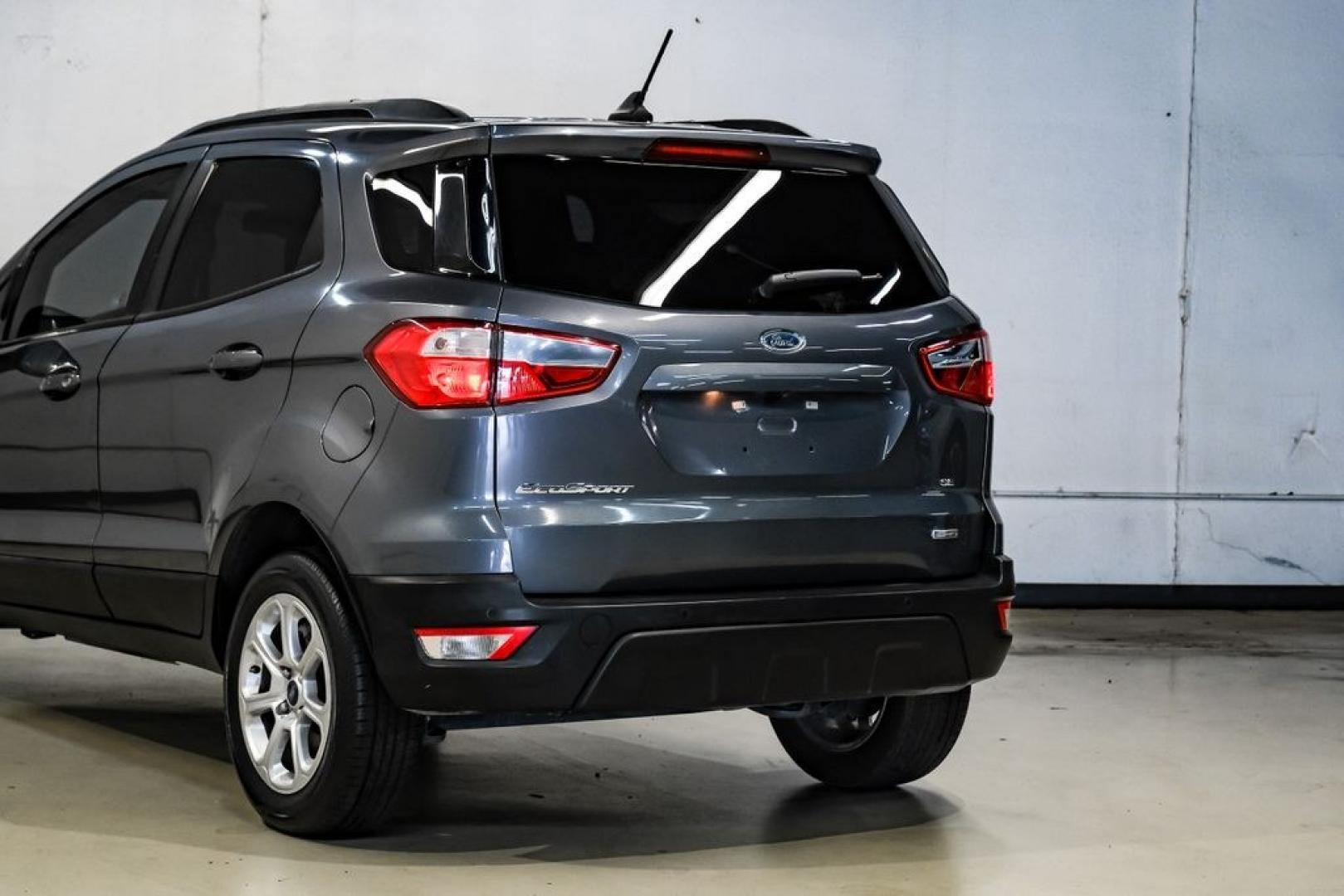 2019 Smoke Metallic /Black Ford EcoSport SE (MAJ3S2GE4KC) with an EcoBoost 1.0L I3 GTDi DOHC Turbocharged VCT engine, Automatic transmission, located at 15300 Midway Rd., Addison, TX, 75001, (972) 702-0011, 32.958321, -96.838074- Photo#14