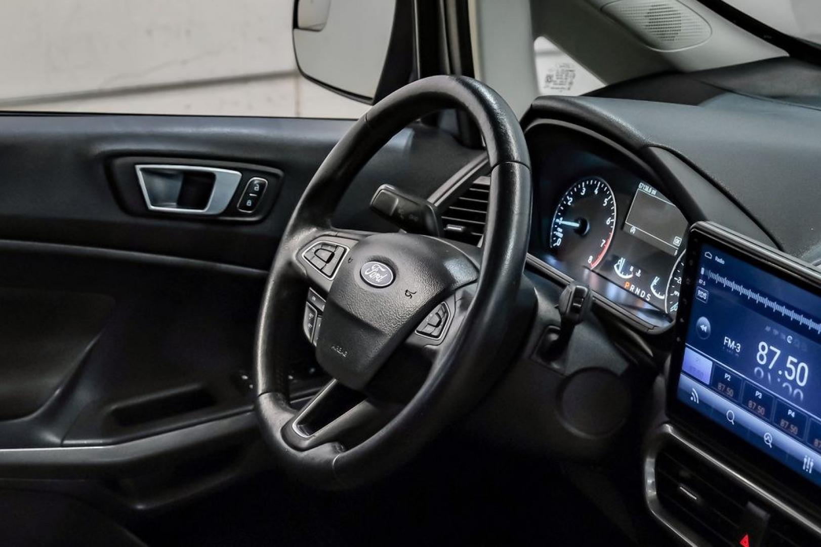 2019 Smoke Metallic /Black Ford EcoSport SE (MAJ3S2GE4KC) with an EcoBoost 1.0L I3 GTDi DOHC Turbocharged VCT engine, Automatic transmission, located at 15300 Midway Rd., Addison, TX, 75001, (972) 702-0011, 32.958321, -96.838074- Photo#20