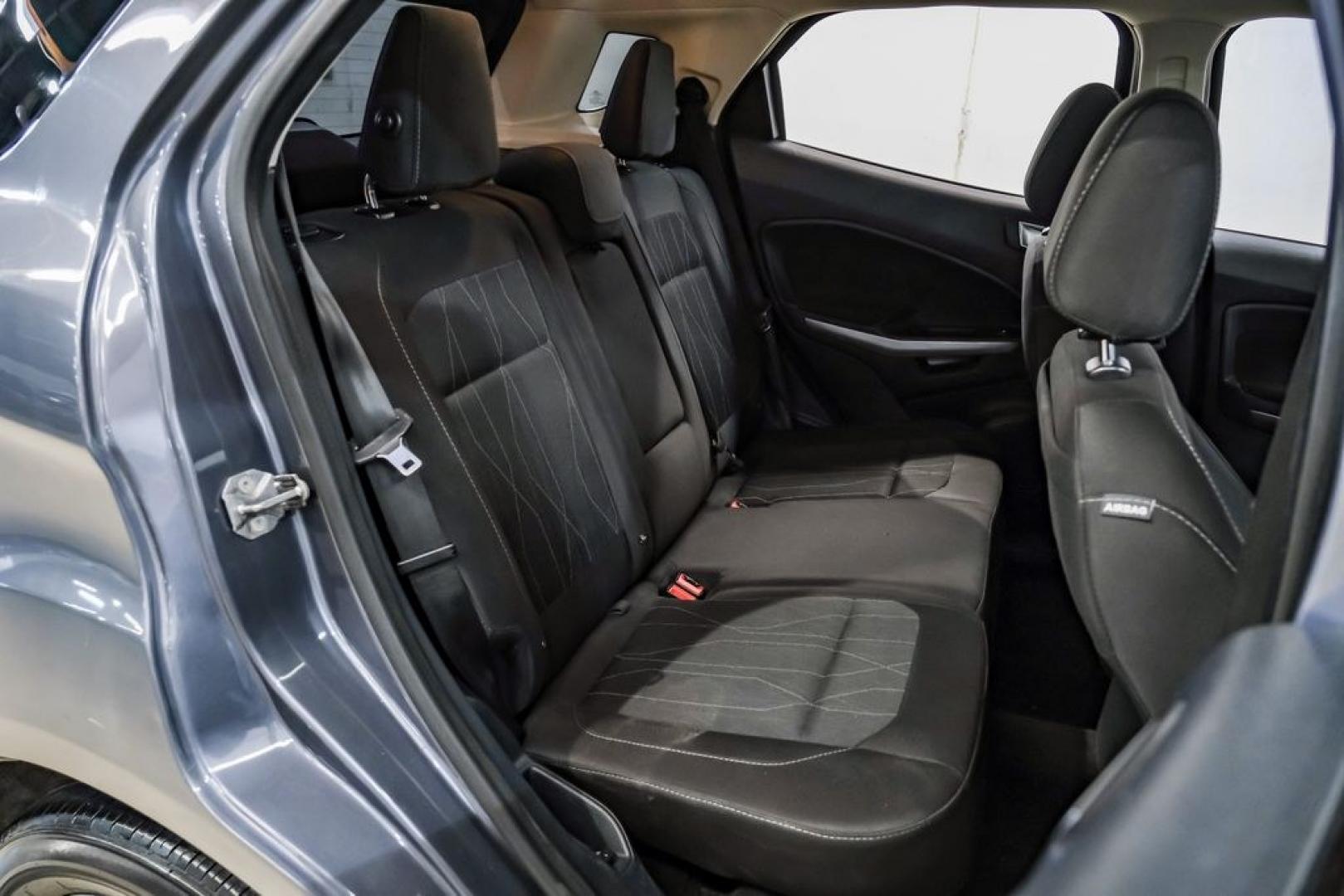 2019 Smoke Metallic /Black Ford EcoSport SE (MAJ3S2GE4KC) with an EcoBoost 1.0L I3 GTDi DOHC Turbocharged VCT engine, Automatic transmission, located at 15300 Midway Rd., Addison, TX, 75001, (972) 702-0011, 32.958321, -96.838074- Photo#35