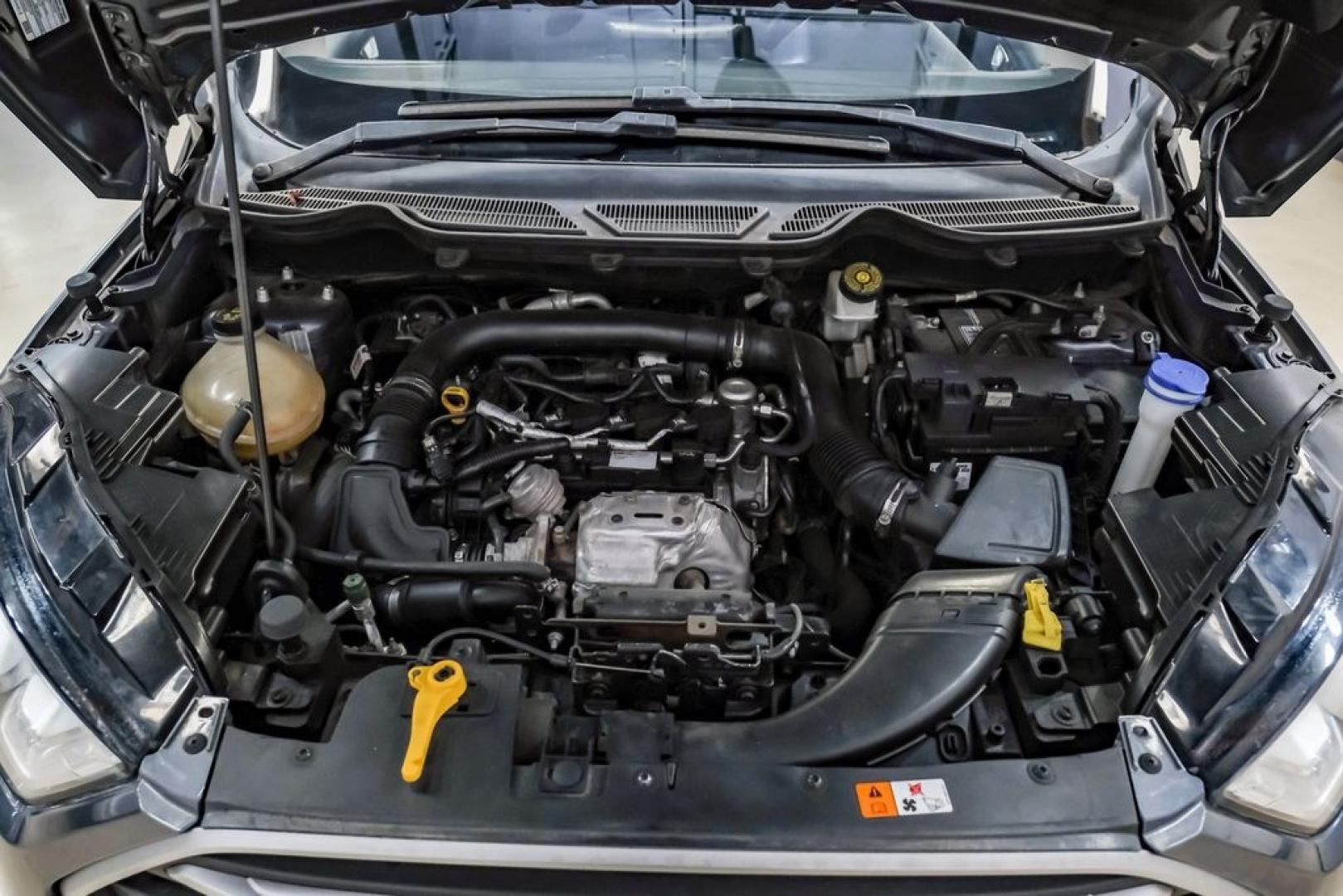 2019 Smoke Metallic /Black Ford EcoSport SE (MAJ3S2GE4KC) with an EcoBoost 1.0L I3 GTDi DOHC Turbocharged VCT engine, Automatic transmission, located at 15300 Midway Rd., Addison, TX, 75001, (972) 702-0011, 32.958321, -96.838074- Photo#49