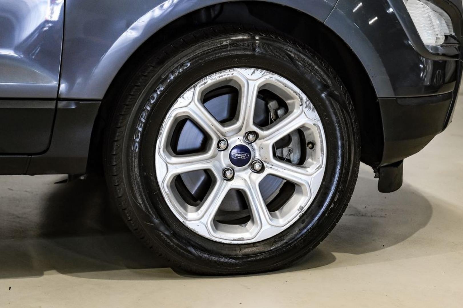 2019 Smoke Metallic /Black Ford EcoSport SE (MAJ3S2GE4KC) with an EcoBoost 1.0L I3 GTDi DOHC Turbocharged VCT engine, Automatic transmission, located at 15300 Midway Rd., Addison, TX, 75001, (972) 702-0011, 32.958321, -96.838074- Photo#52
