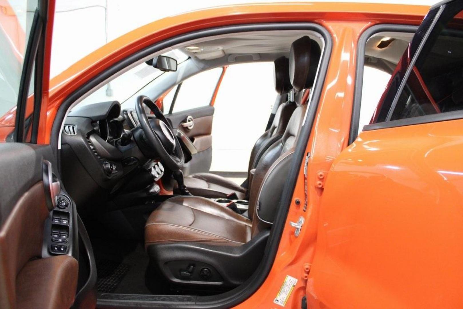 2016 Arancio (Orange) /Brown Fiat 500X Trekking Plus (ZFBCFYET8GP) with an 2.4L I4 MultiAir engine, Automatic transmission, located at 15300 Midway Rd., Addison, TX, 75001, (972) 702-0011, 32.958321, -96.838074 - Midway Auto Group in Addison, TX, is pleased to offer this 2016 Fiat 500X Trekking Plus, a subcompact crossover that combines Italian design flair with versatile functionality.<br><br>Key Features:<br><br>Engine and Performance: Powered by a 2.4-liter Tigershark MultiAir 2 inline-4 engine deliveri - Photo#13