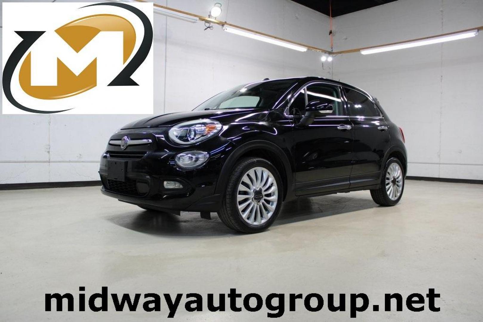 2016 Nero Cinema (Black Clear Coat) /Brown Fiat 500X Lounge (ZFBCFXDT8GP) with an 2.4L I4 MultiAir engine, Automatic transmission, located at 15300 Midway Rd., Addison, TX, 75001, (972) 702-0011, 32.958321, -96.838074 - Midway Auto Group in Addison, TX, is excited to offer this 2016 Fiat 500X Easy, a stylish and versatile subcompact crossover SUV that combines Italian design with practical functionality.<br><br>Key Features:<br><br>Engine and Performance: Equipped with a 2.4-liter Tigershark MultiAir 2 inline-4 e - Photo#0